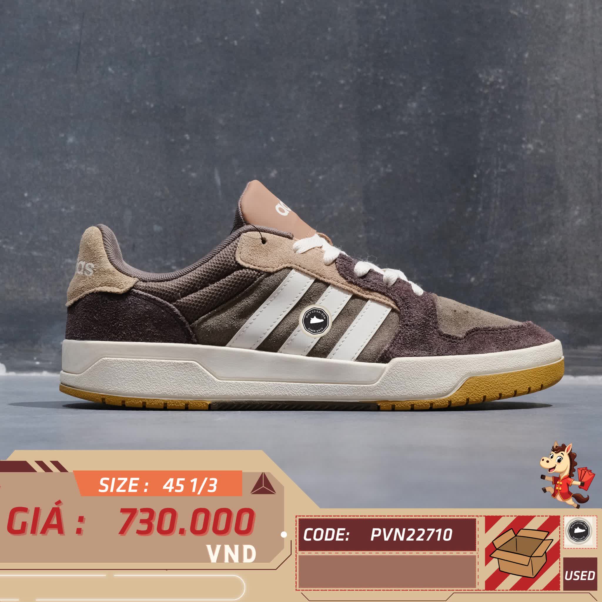 ADIDAS ENTRAP 'BROWN WHITE' JR8321 SIZE 45 1/3 GIÀY 2HAND CHÍNH HÃNG PVN22710