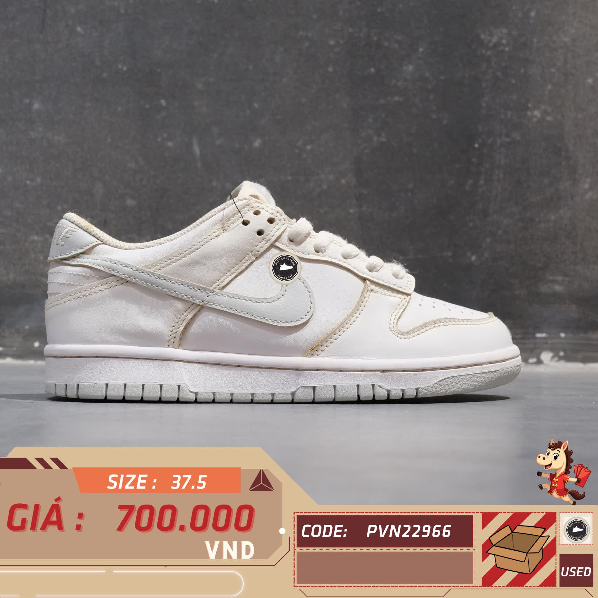 🔥 Nike Dunk Low GS 'White Pure Platinum' – SIZE 37.5 – PVN22966 – CHÍNH HÃNG