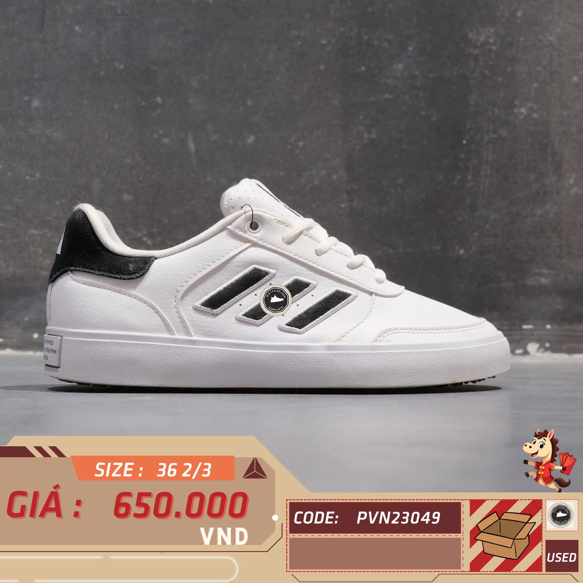 🔥 ADIDAS RETROCROSS 24 SPIKELESS GOLF ‘WHITE/BLACK/GUM’ – SIZE 36 2/3 – PVN23049 – CHÍNH HÃNG