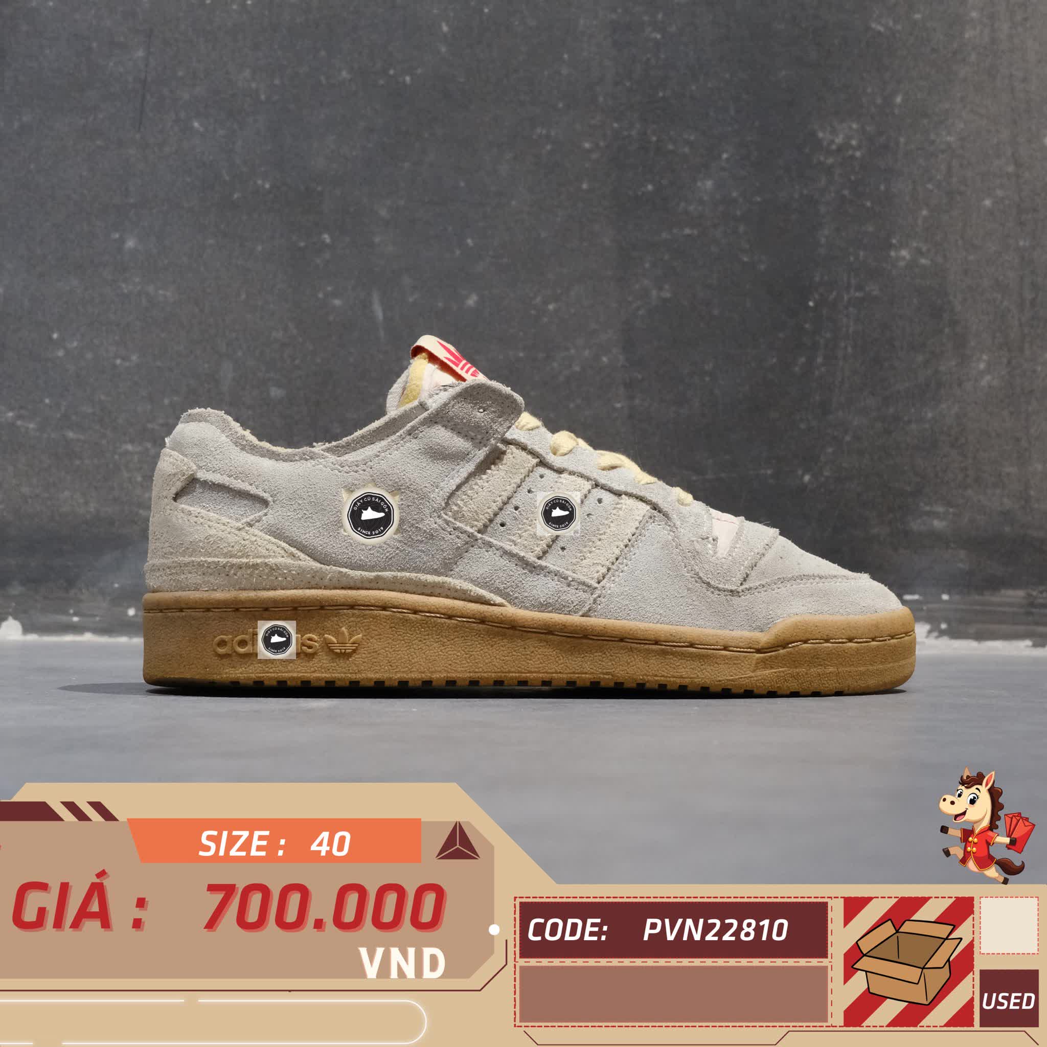 Adidas Forum 84 Low CL Non Dyed Warm Vanilla - JI0488 - Size 40 - GIÀY 2HAND CHÍNH HÃNG 22810