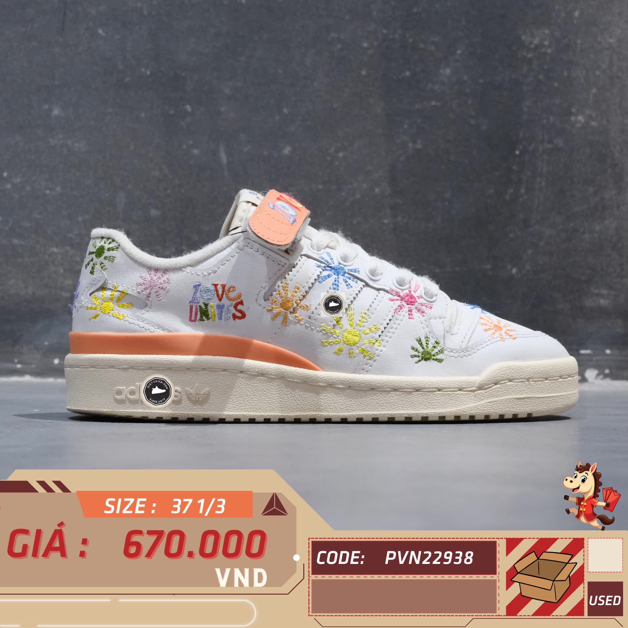 🔥 ADIDAS FORUM LOW ‘PRIDE PACK LOVE UNITES’ – SIZE 37 1/3 – PVN22938 – CHÍNH HÃNG