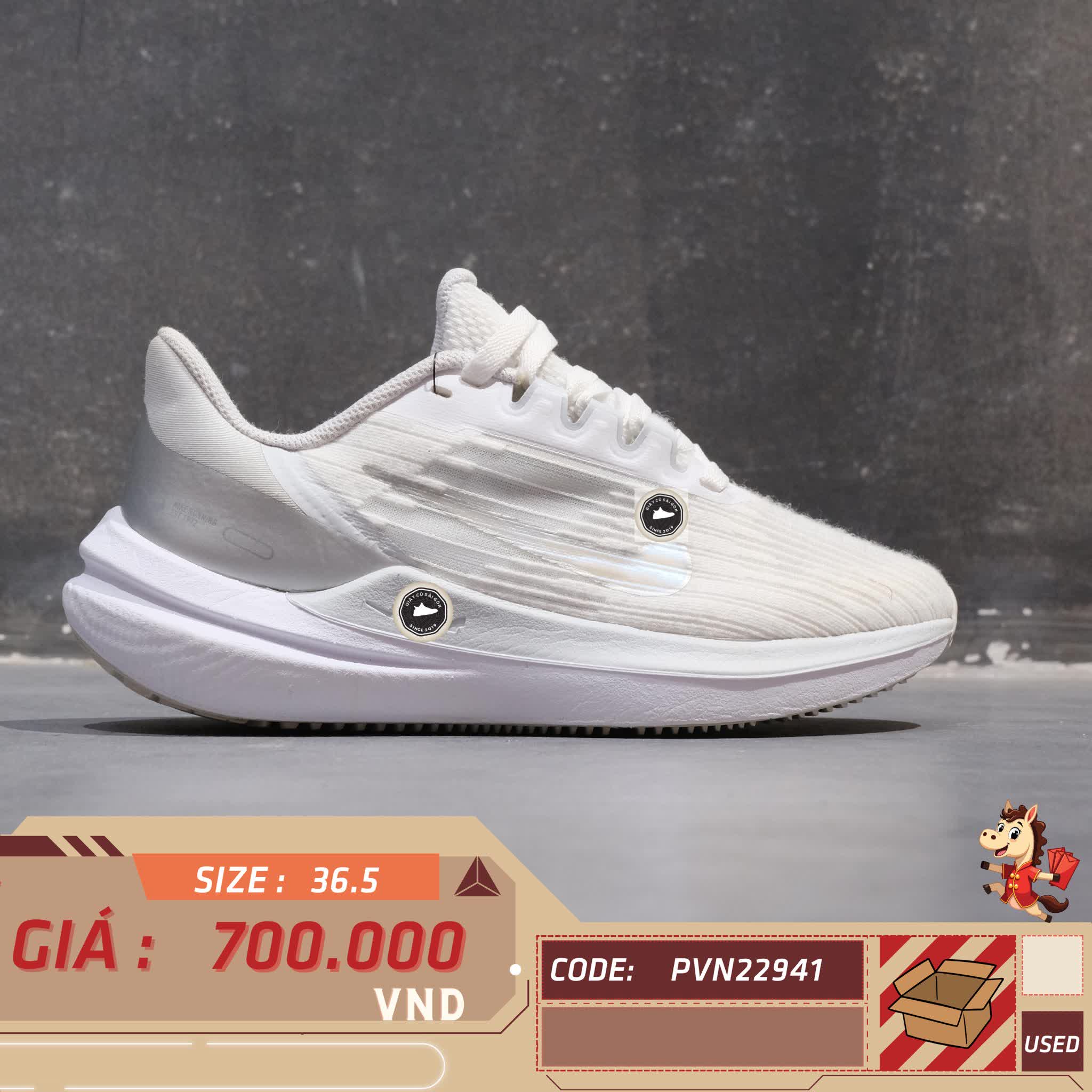 🔥 Giày Nike Air Winflo 9 'White Metallic Silver' DD8686‑100 – SIZE 36.5 – PVN22941 – CHÍNH HÃNG