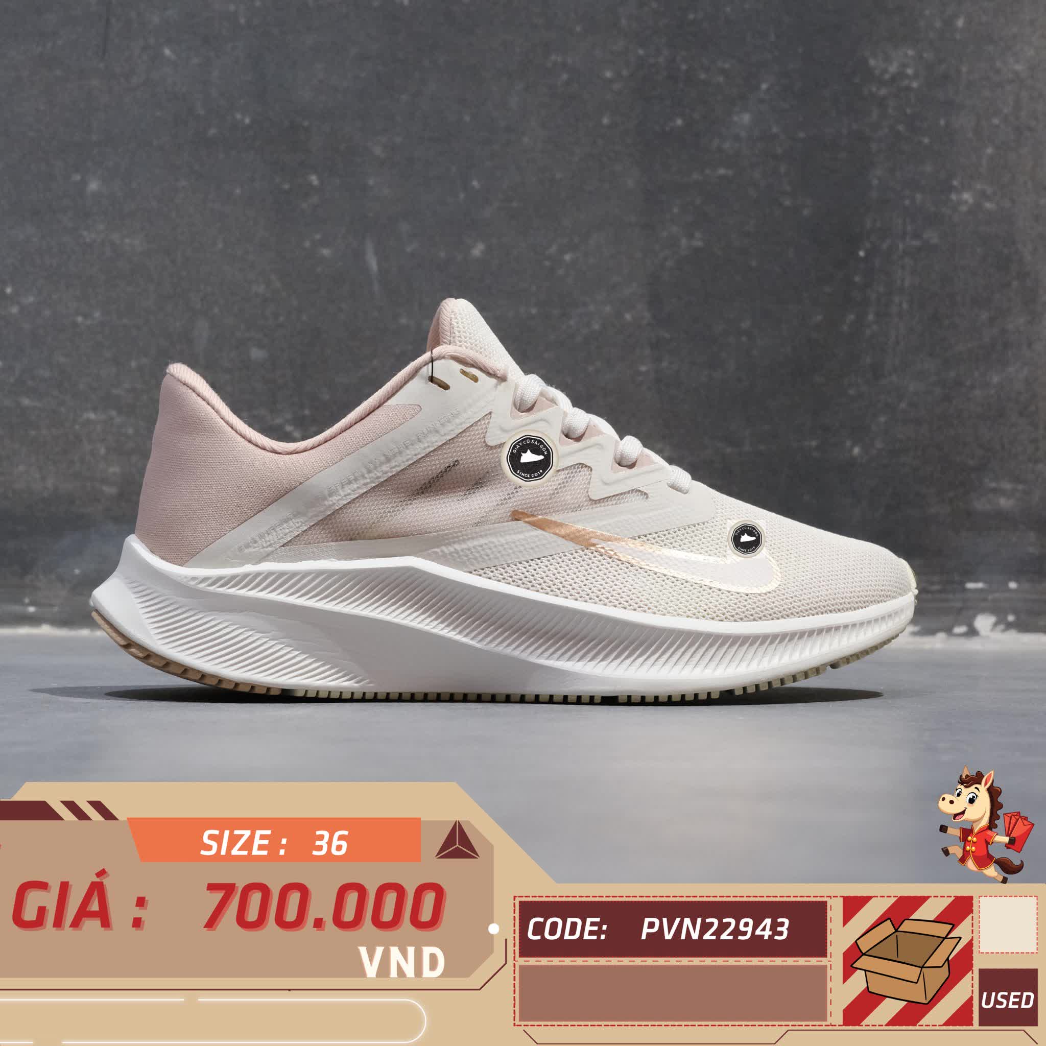 🔥 Nike Quest 3 ’Platinum Tint/Metallic Red Bronze’ – SIZE 36 – PVN22943 – CHÍNH HÃNG