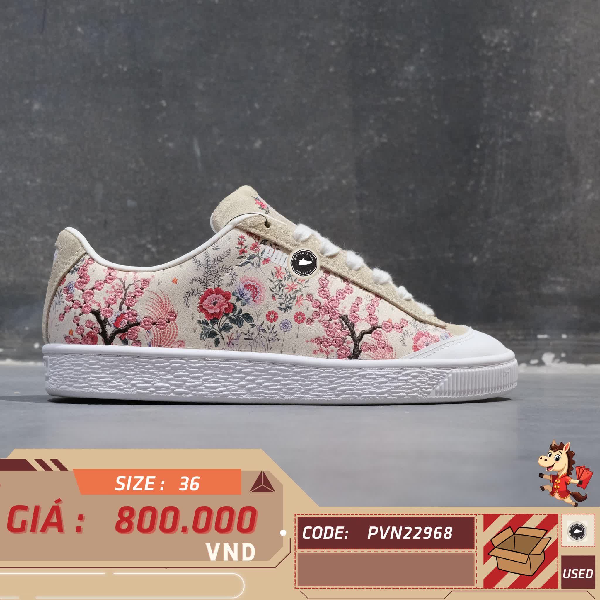 [Liberty of London x Puma Basket 'Birch'] - 382106 01 - Size 36 - GIÀY 2HAND CHÍNH HÃNG 22968