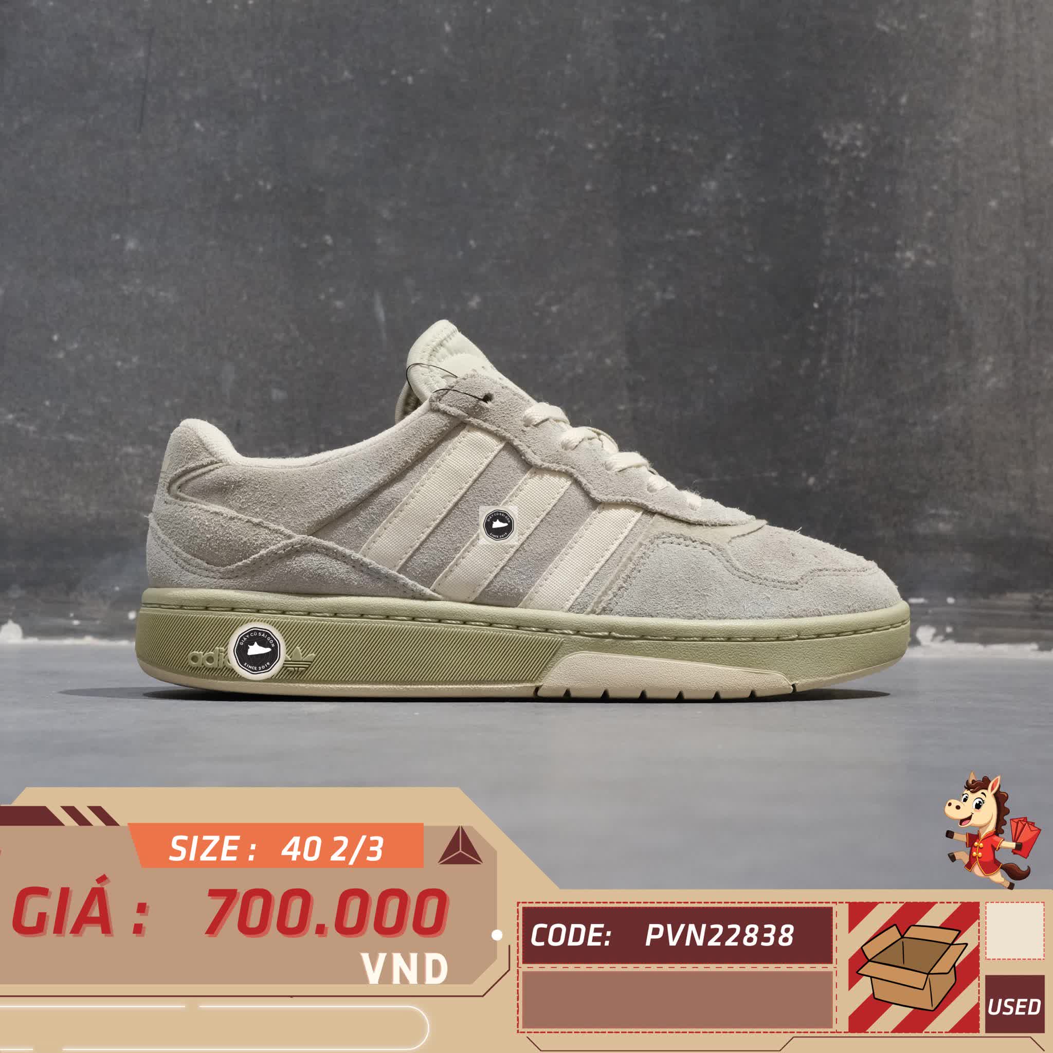 🔥 ADIDAS COURTIC ‘GREEN / WHITE’ – SIZE 40 2/3 – PVN22838 – CHÍNH HÃNG