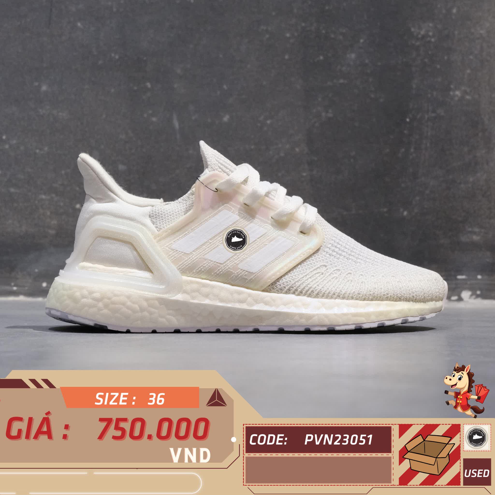 🔥 ADIDAS ULTRABOOST 20 ‘WHITE IRIDESCENT’ – SIZE 36 2/3 – PVN23051 – CHÍNH HÃNG