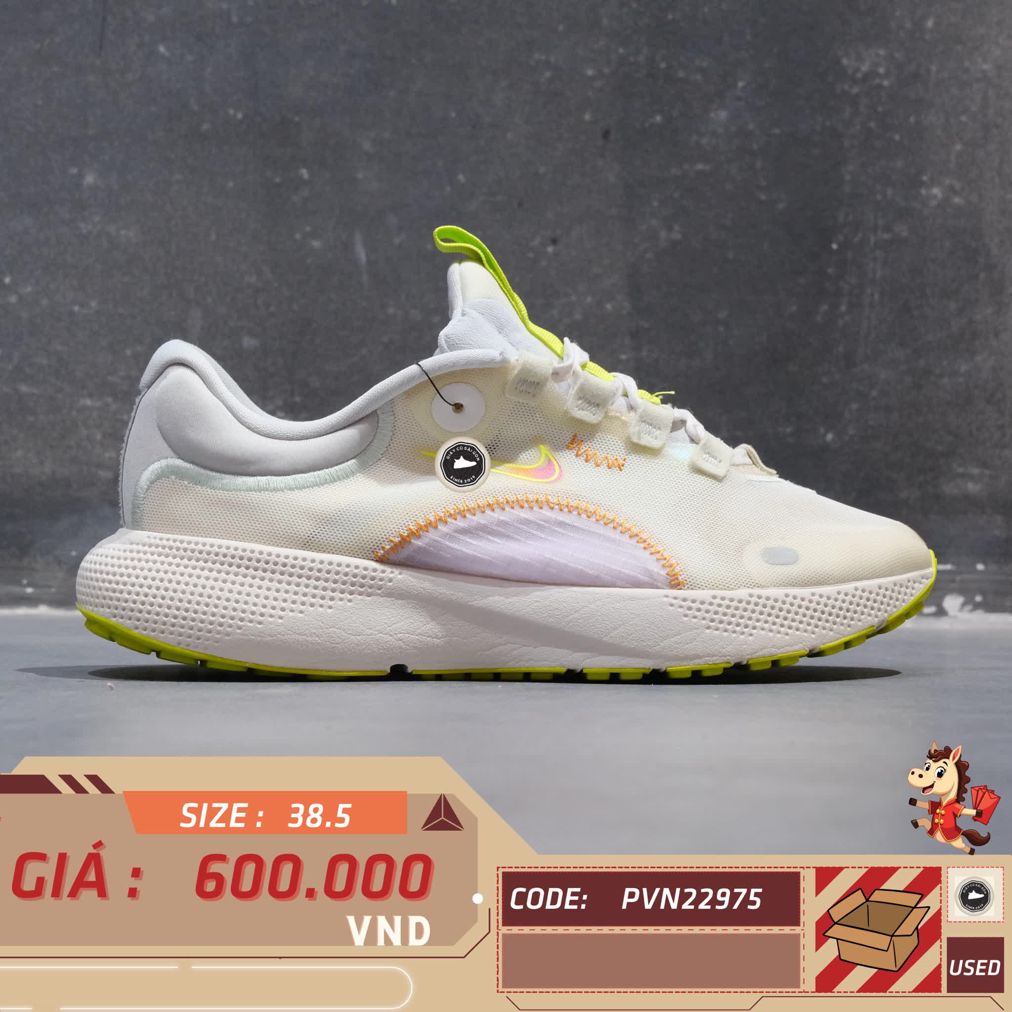 🔥 NIKE REACT ESCAPE RUN ‘WHITE / BARELY GREEN’ – SIZE 38.5 – PVN22975 – CHÍNH HÃNG