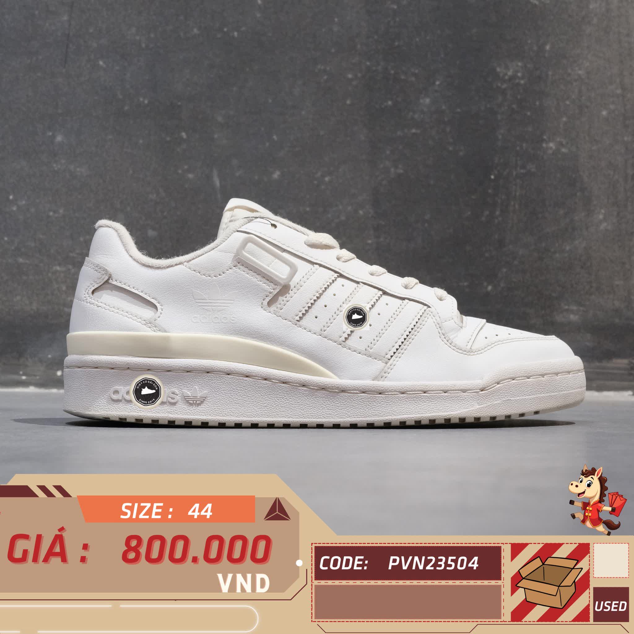 🔥 ADIDAS FORUM LOW ‘WHITE GREEN’ – SIZE 44 – PVN23504 – CHÍNH HÃNG
