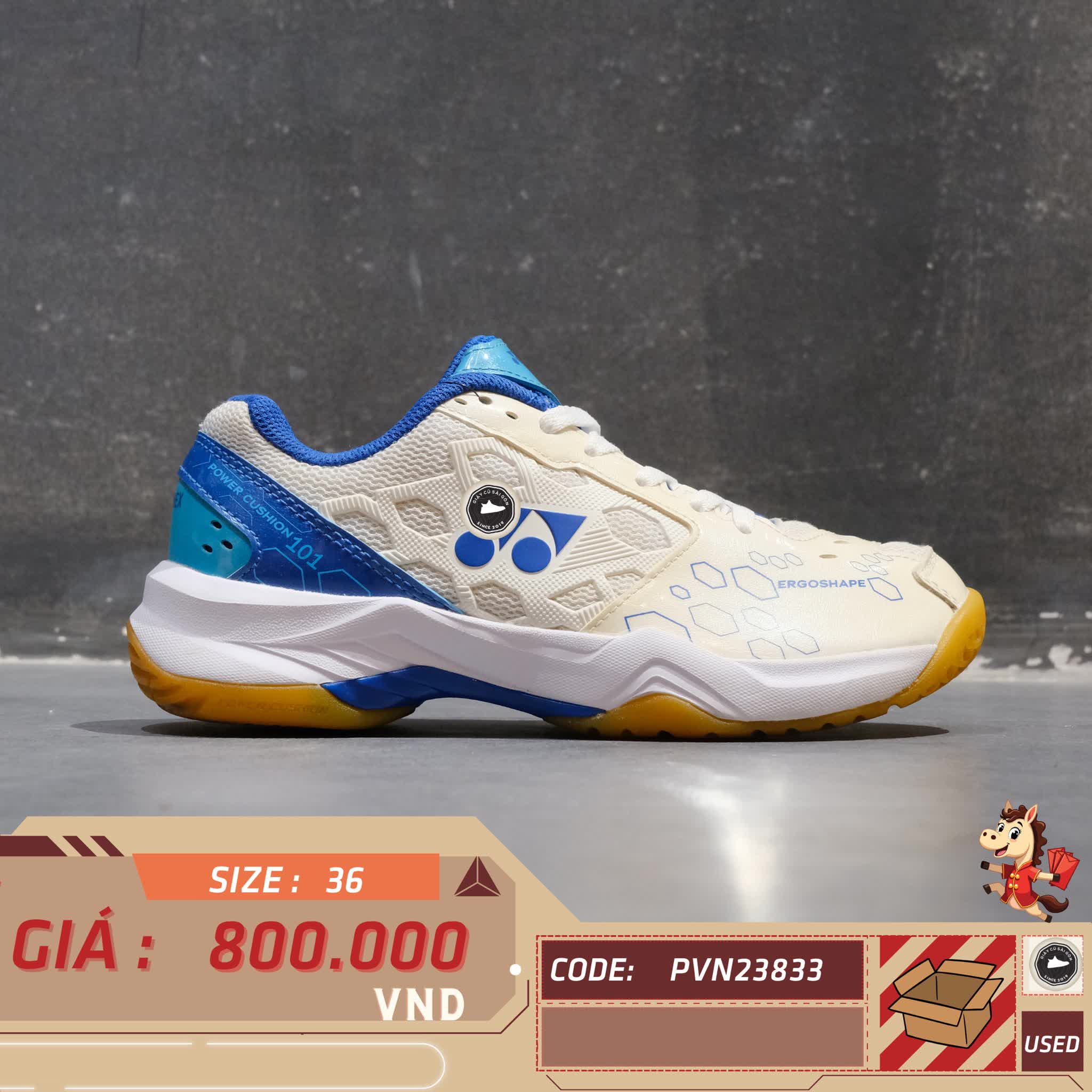 🔥 Giày Cầu Lông Yonex SHB101CR trắng xanh – SIZE 36 – PVN23833 – CHÍNH HÃNG