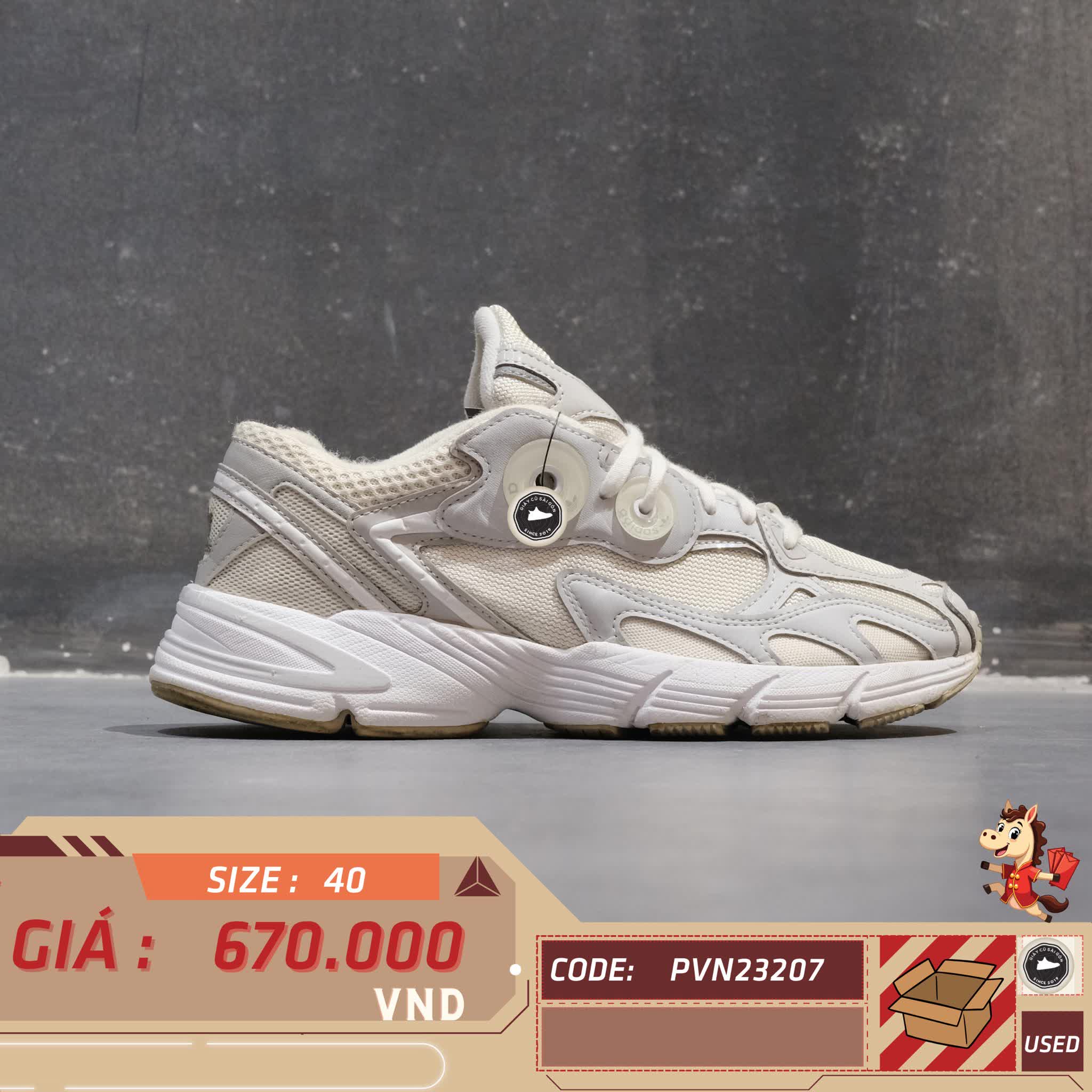 🔥 ADIDAS ORIGINALS ASTIR ‘WHITE GREY’ – SIZE 40 – PVN23207 – CHÍNH HÃNG