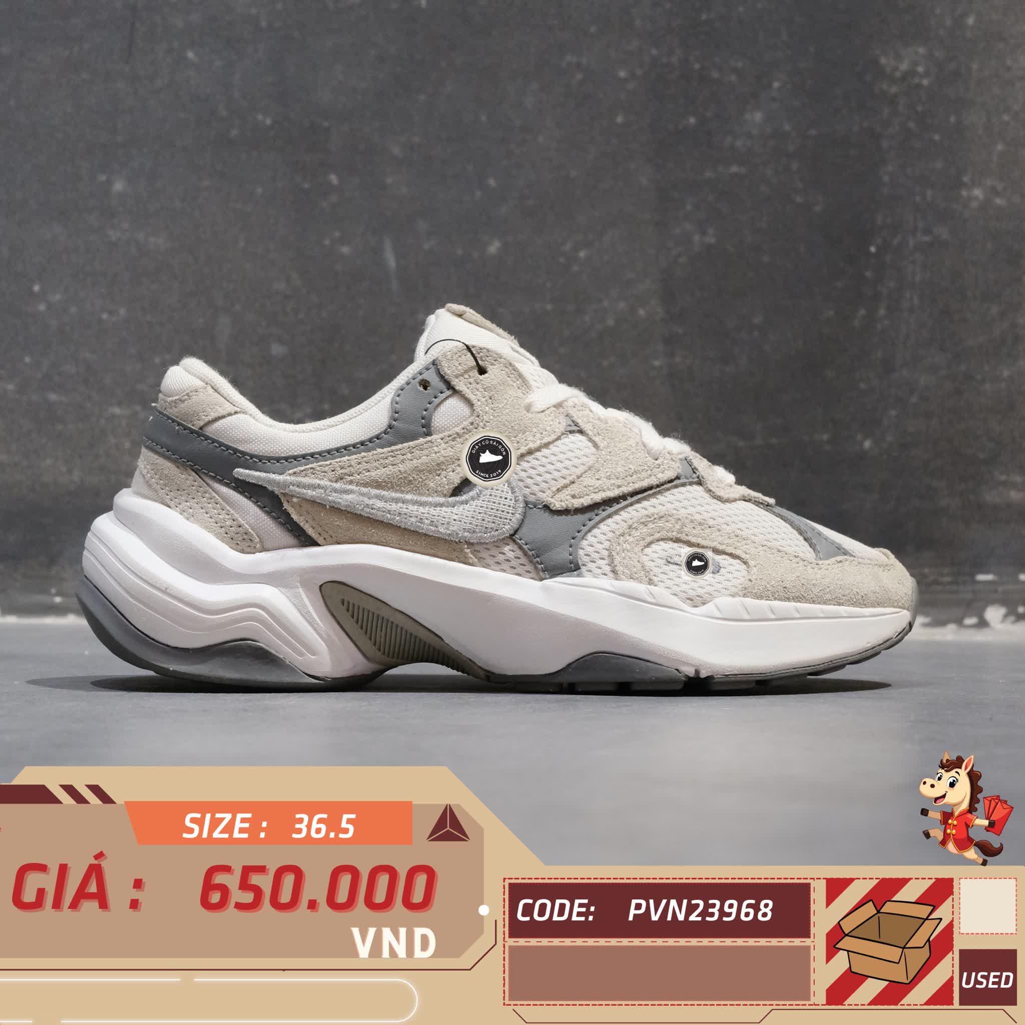 🔥 NIKE AL8 “WHITE/SMOKE GREY/BLACK/METALLIC SILVER” – SIZE 36.5 – PVN23968 – CHÍNH HÃNG