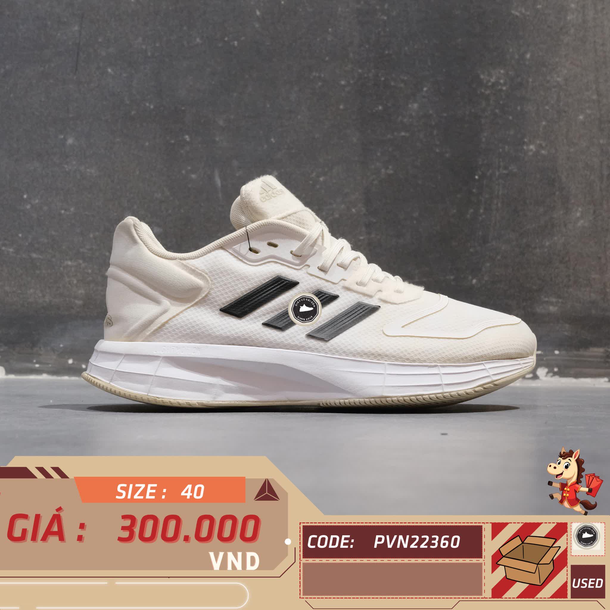 🔥 Giày Adidas DURAMO 10 ‘Cloud White’ GW8348 – SIZE 40 – PVN23629 – CHÍNH HÃNG