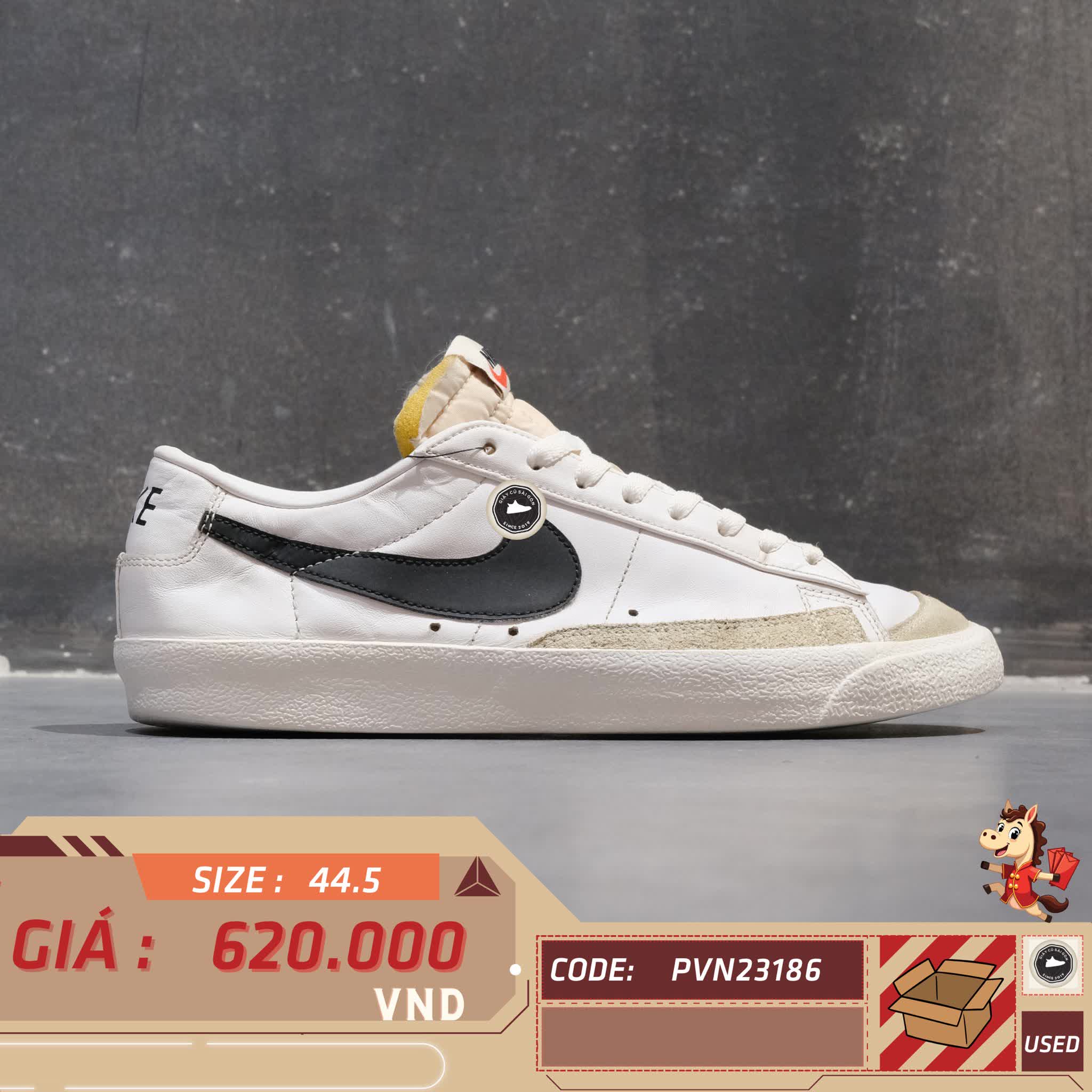 🔥 Giày Nike Blazer Low '77 Vintage 'White/Black' DA6364‑101 – SIZE 44.5 – PVN23411 – CHÍNH HÃNG