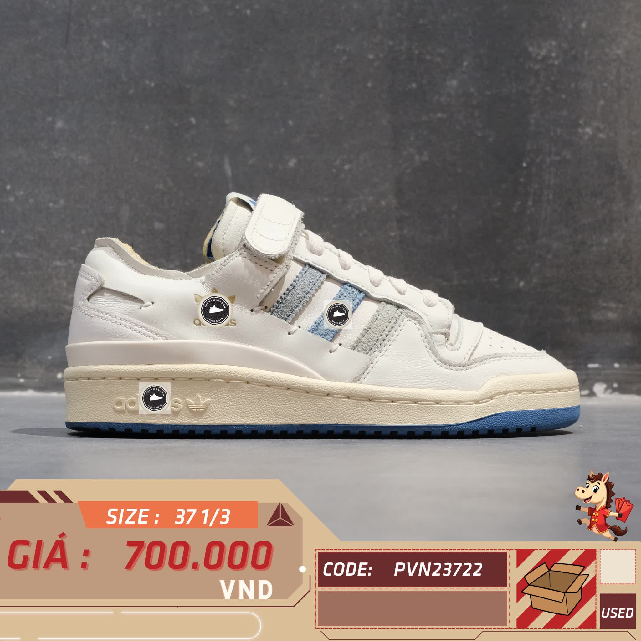 🔥 ADIDAS FORUM 84 LOW ‘ALTERED BLUE’ – SIZE 37 1/3 – PVN23722 – CHÍNH HÃNG