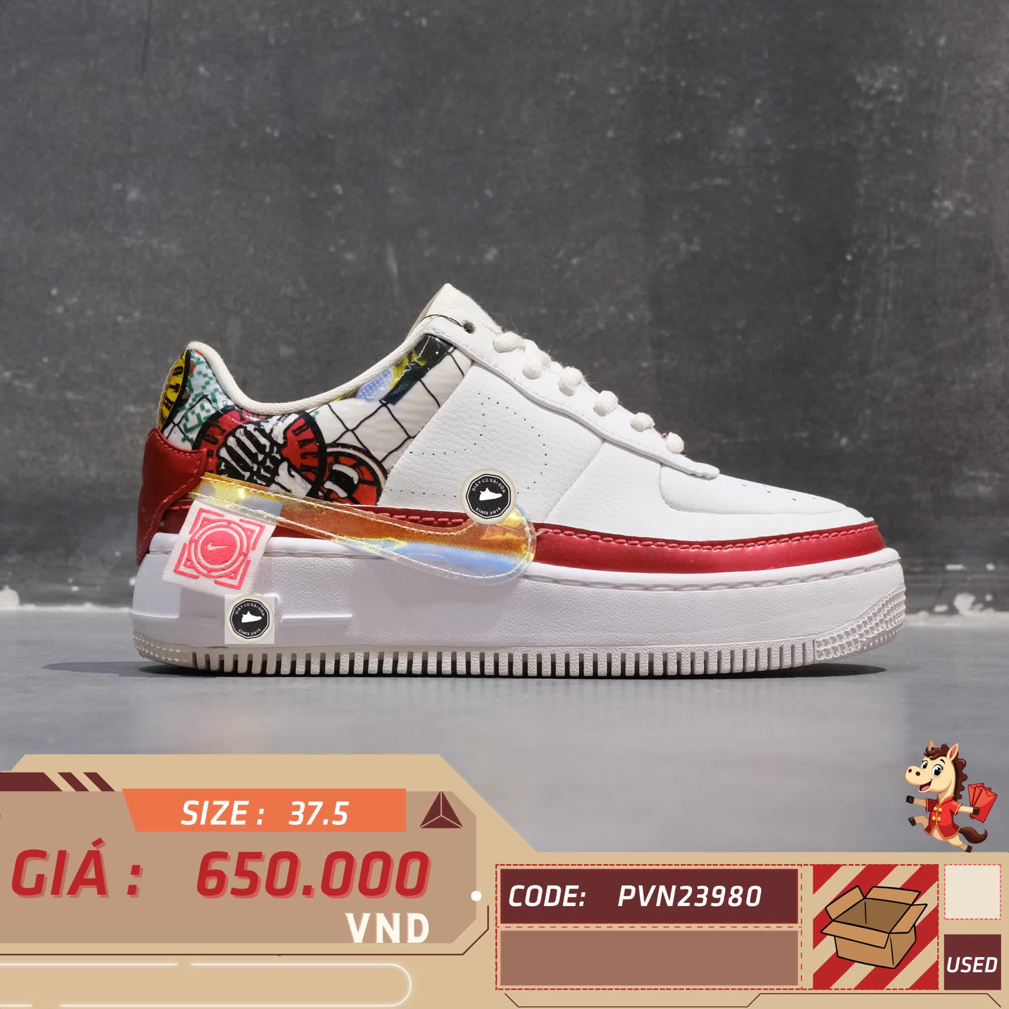 🔥 NIKE AIR FORCE 1 JESTER XX FIBA CHINA EXCLUSIVE – CK5738-191 – SIZE 37.5 – PVN23980 – CHÍNH HÃNG