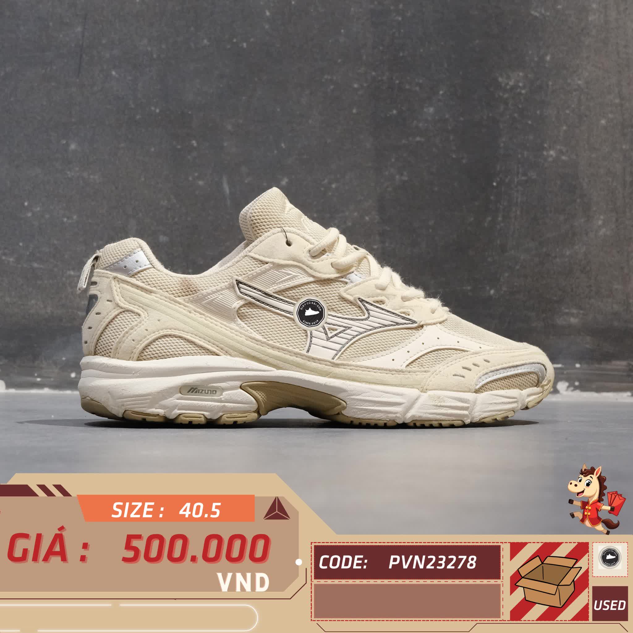 🔥 MIZUNO MXR ‘SUMMER SAND / PRISTINE’ – SIZE 40.5 – PVN23278 – CHÍNH HÃNG