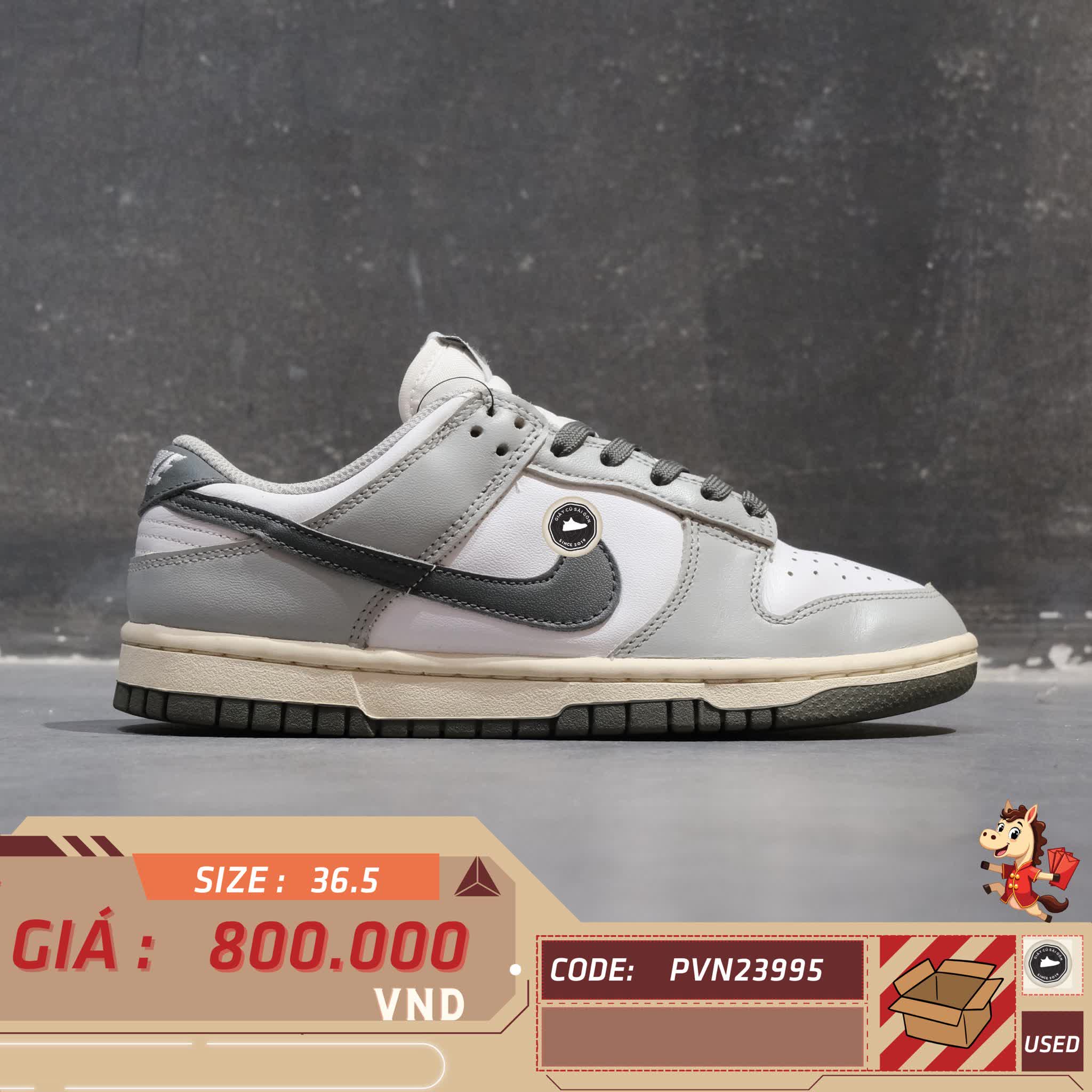 🔥 NIKE DUNK LOW “LIGHT SMOKE GREY” – SIZE 36.5 – PVN23995 – CHÍNH HÃNG
