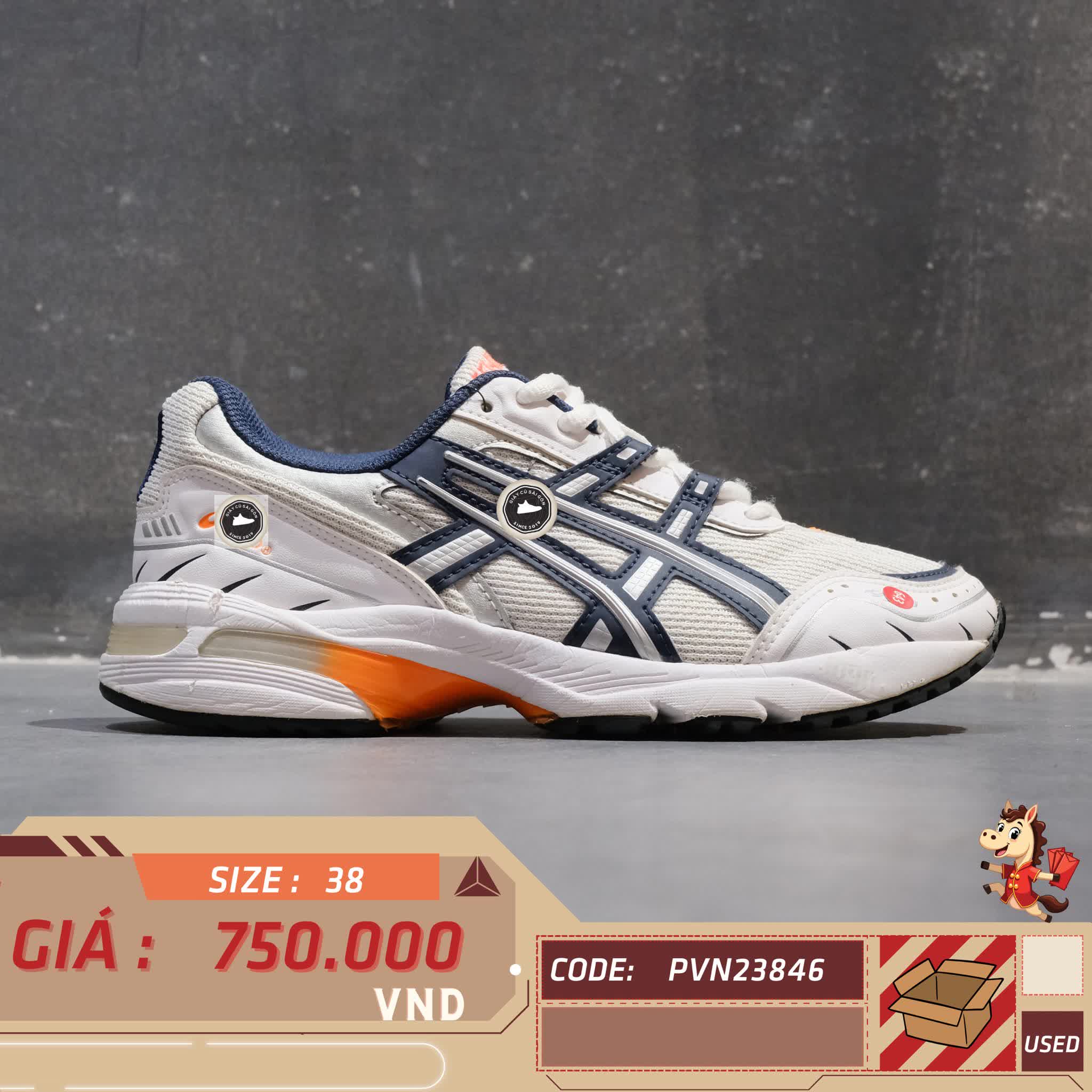 🔥 ASICS GEL‑1090 Shoes – SIZE 38 – PVN23846 – CHÍNH HÃNG