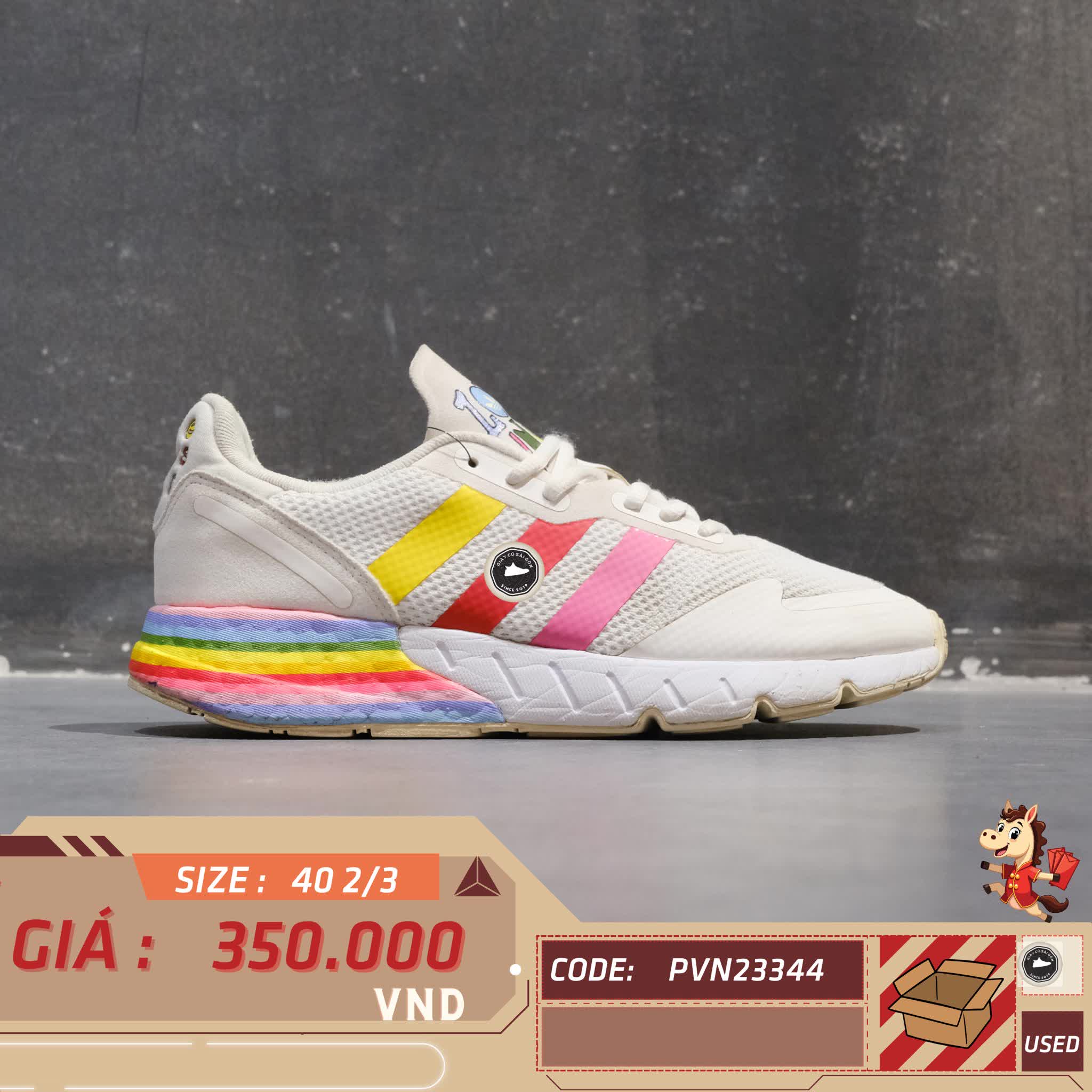 🔥 ADIDAS ZX 1K BOOST ‘PRIDE’ – SIZE 40 2/3 – PVN23344 – CHÍNH HÃNG