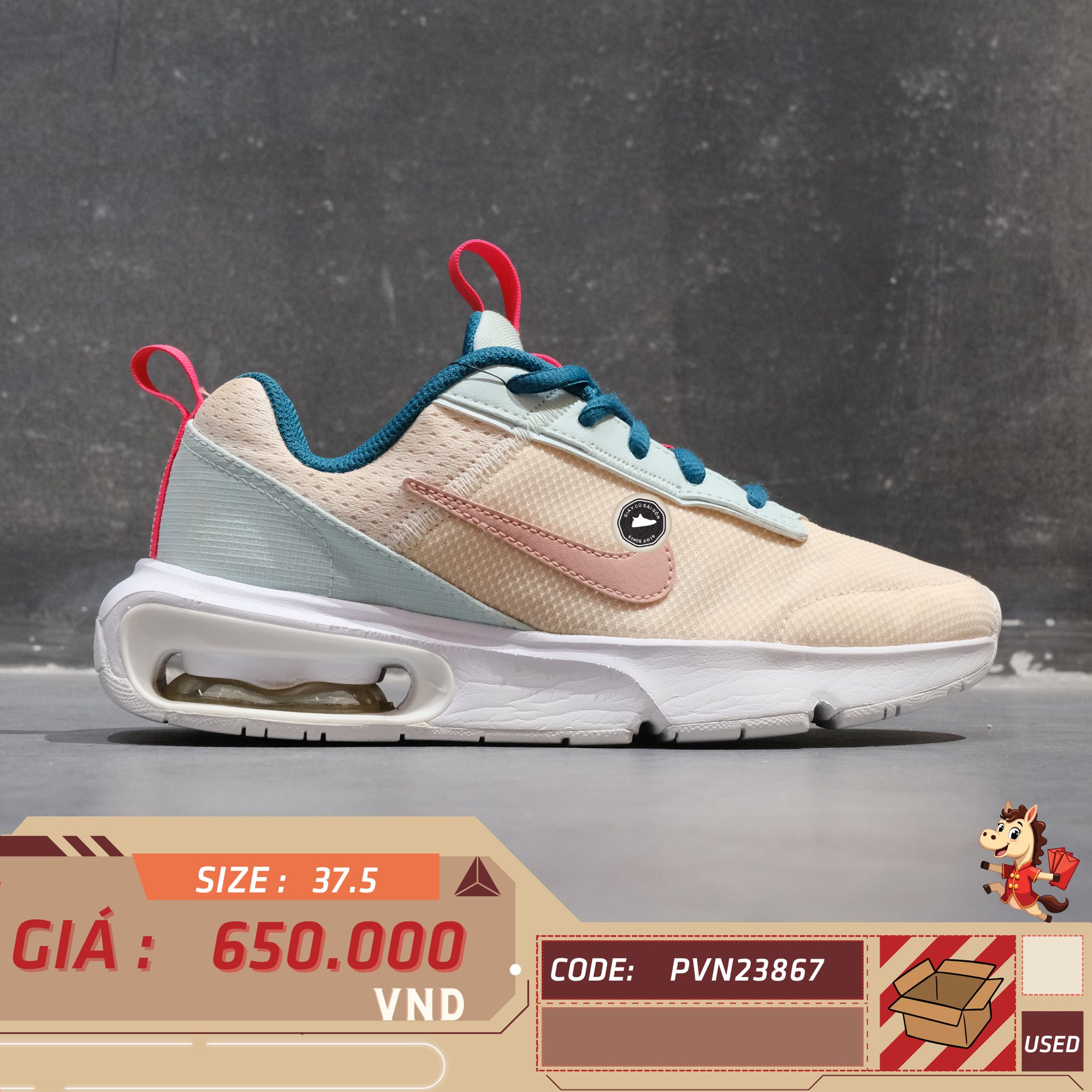 🔥 **NIKE AIR MAX INTRLK LITE ‘White/Grey/Black’ – SIZE 37.5 – PVN23867 – CHÍNH HÃNG