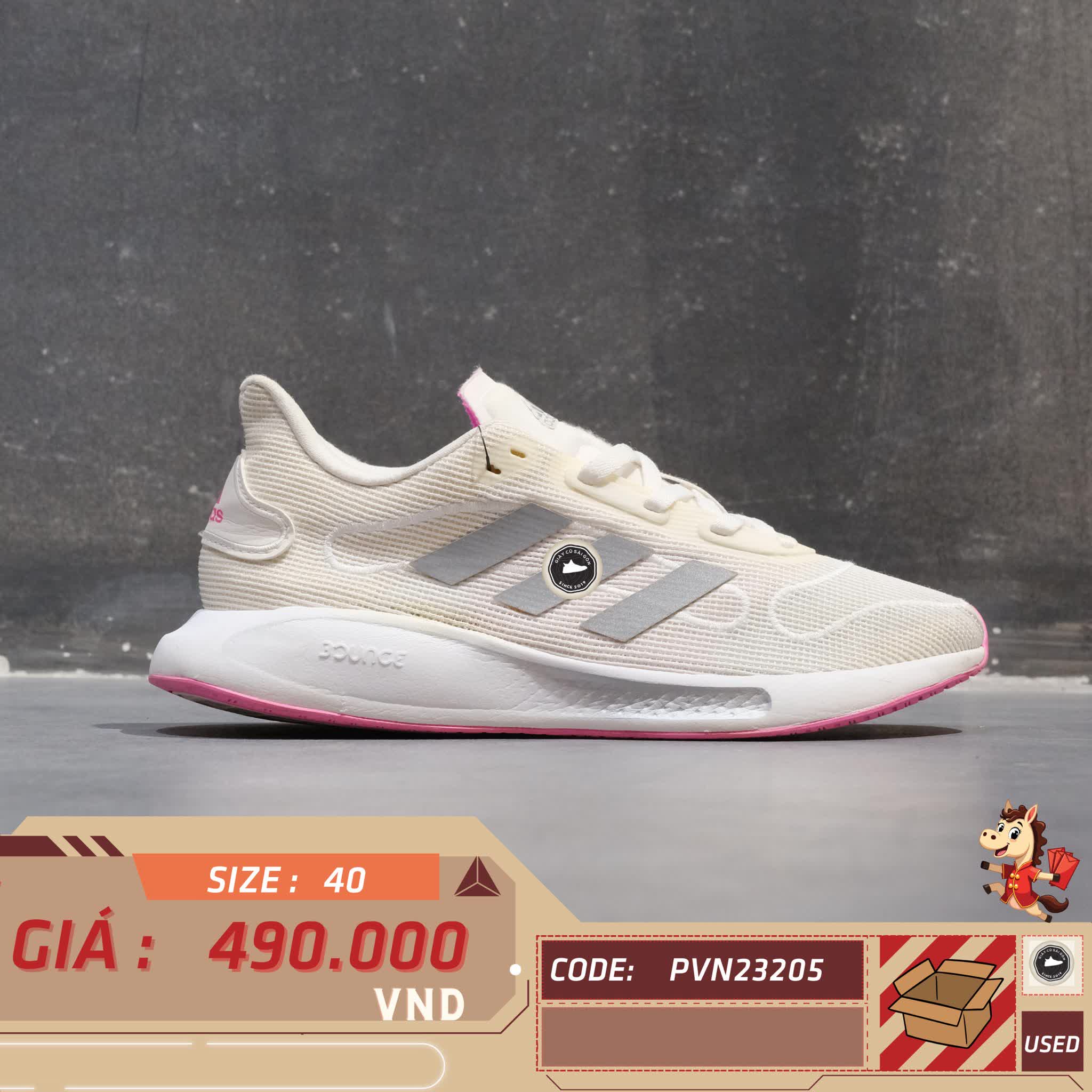 🔥 ADIDAS GALAXAR RUN ‘WHITE/SILVER’ – SIZE 40 – PVN23321 – CHÍNH HÃNG