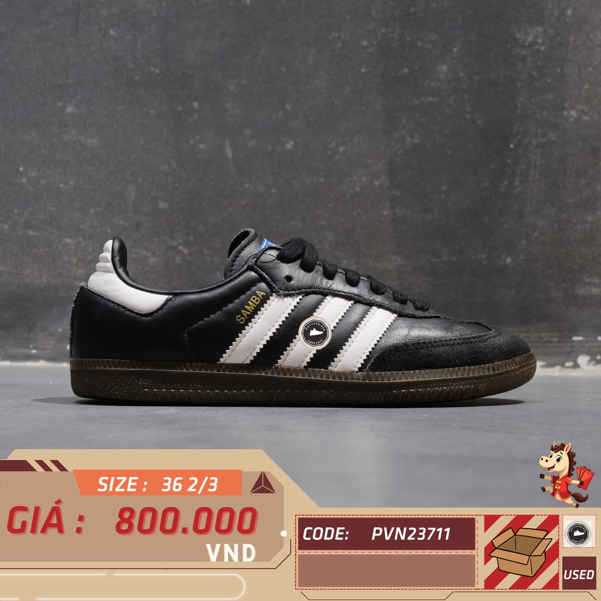 🔥 ADIDAS SAMBA OG “BLACK GUM” – SIZE 26 2/3 – PVN23711 – CHÍNH HÃNG