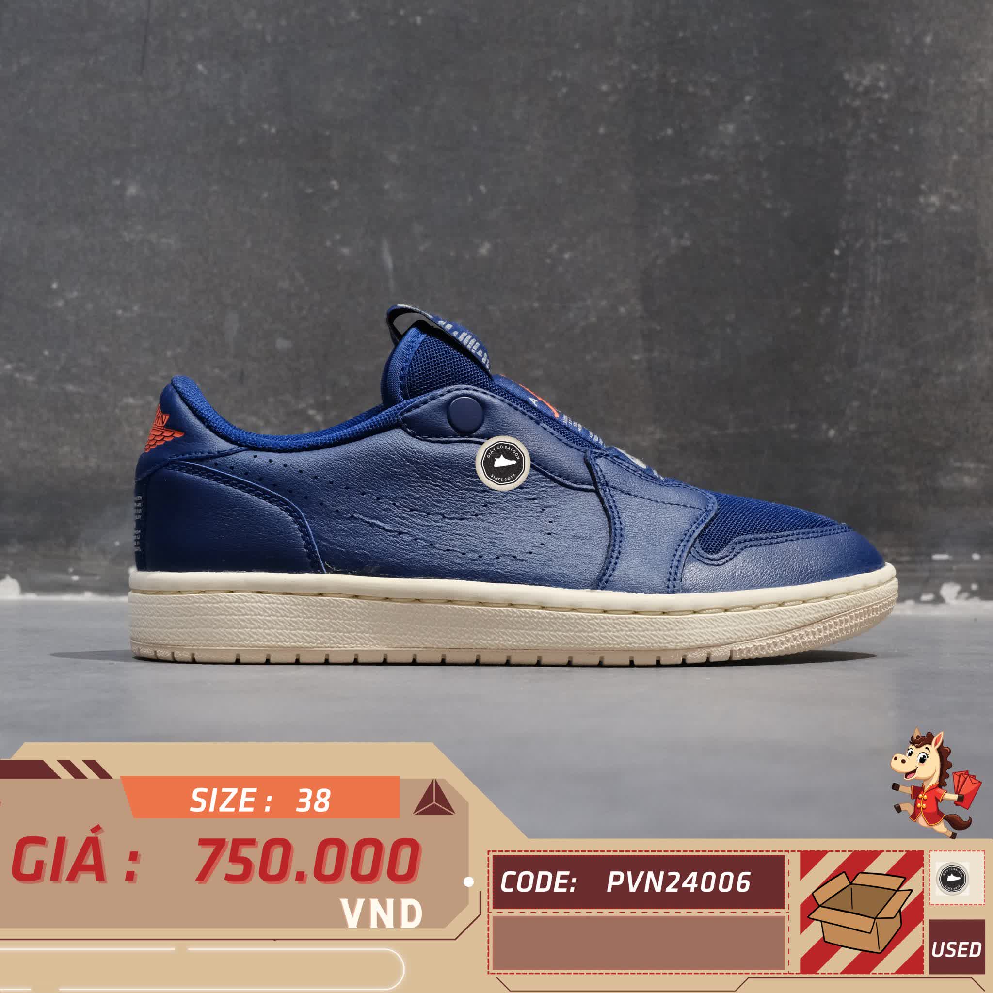 🔥 NIKE AIR JORDAN 1 LOW SLIP BLUE VOID – AV3918-408 – SIZE 38 – PVN24006 – CHÍNH HÃNG