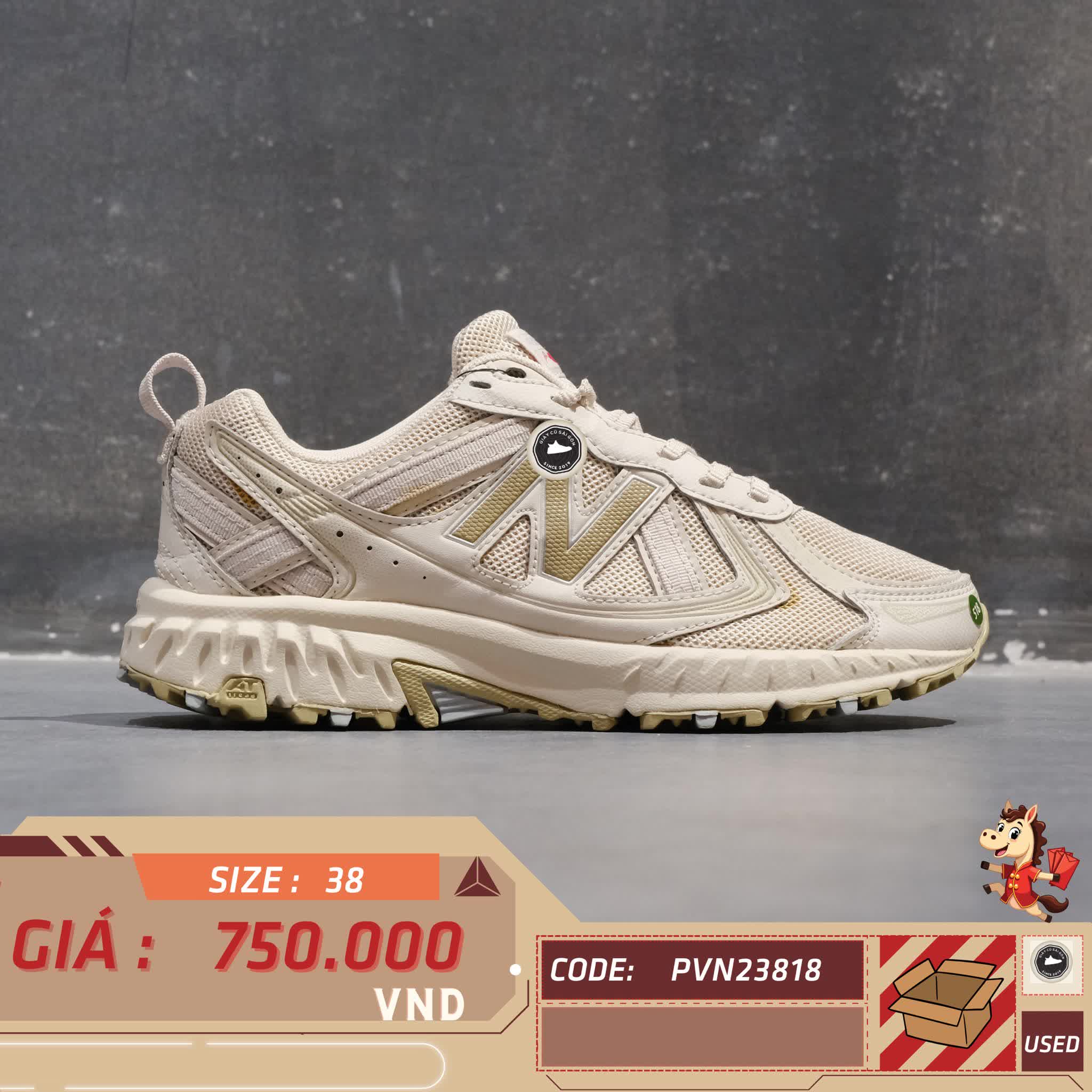 🔥 NEW BALANCE 410v5 ‘GREY BEIGE’ – SIZE 38 – PVN23818 – CHÍNH HÃNG