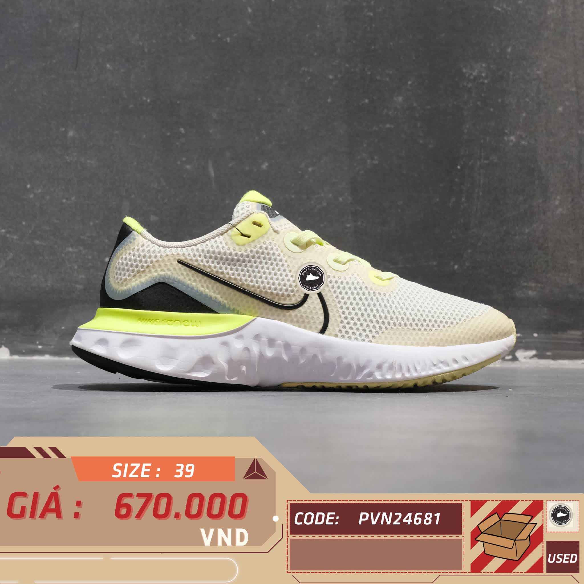 🔥 NIKE RENEW RUN SPRUCE AURA – SIZE 39 – PVN24681 – CHÍNH HÃNG