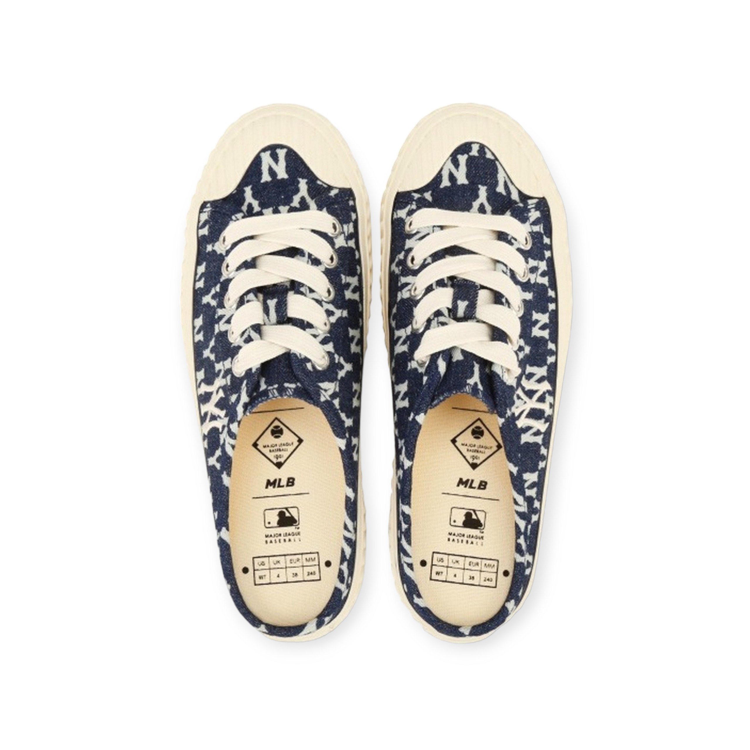 MỚI CHÍNH HÃNG) MLB Playball Mule Mono Denim Ny ''Navy