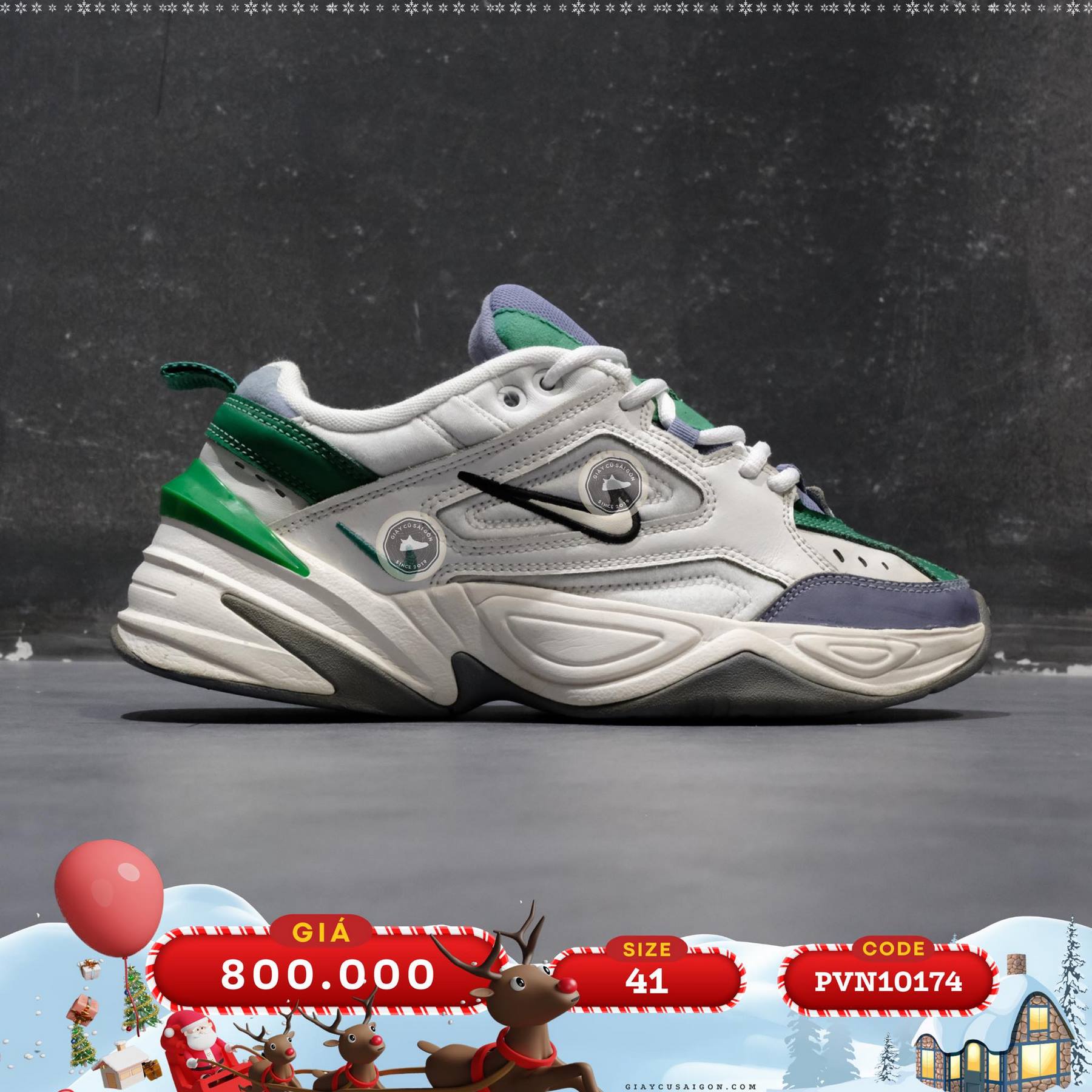 2hand Giày Nike M2K Tekno White Green AV4789-009 SIZE 41 PVN10174