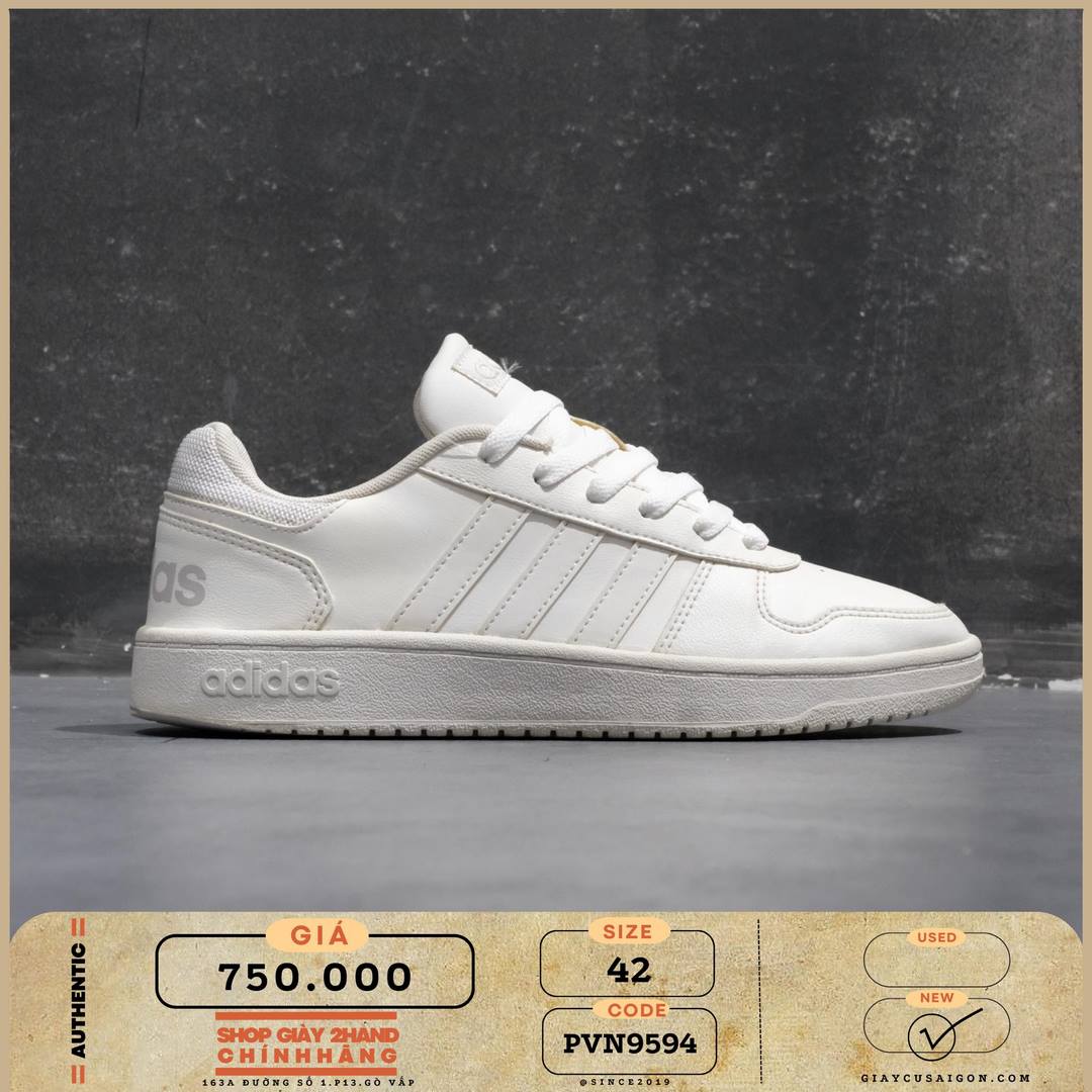 2hand giày Adidas Hoops 2.0 Cloud White ART DB1085  SIZE 42 PVN9594