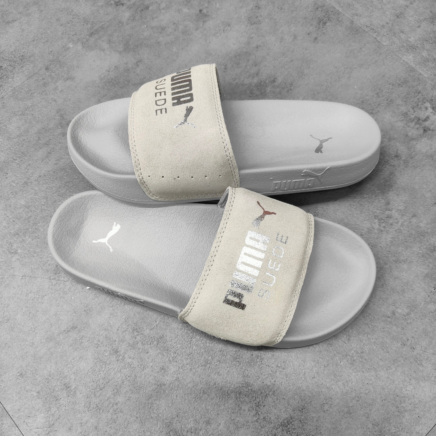 (MỚI CHÍNH HÃNG) DÉP PUMA SUEDE XÁM BẠC