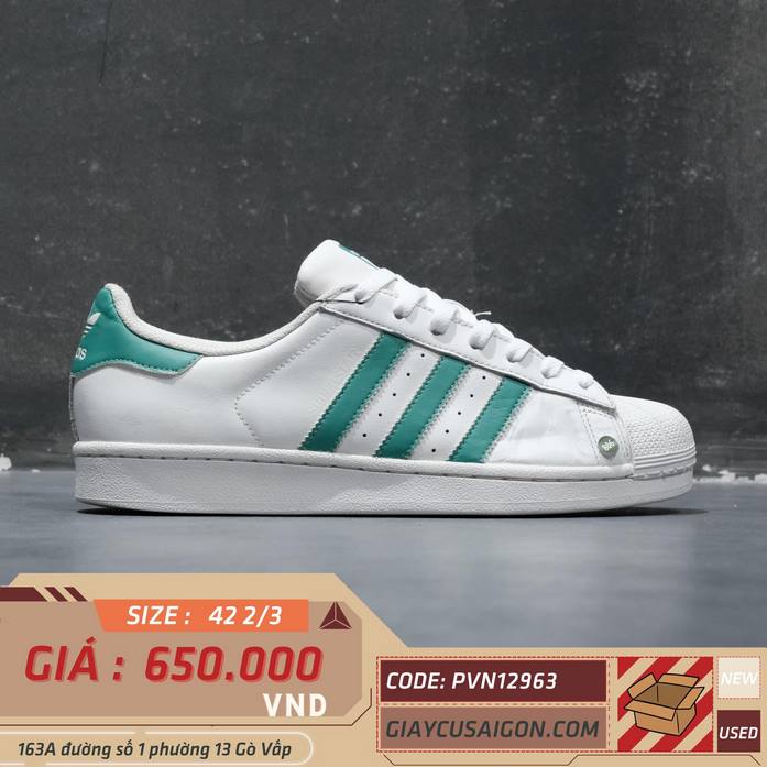 Giay 2hand adidas Superstar Trace Green G27811 SIZE 42 2 3