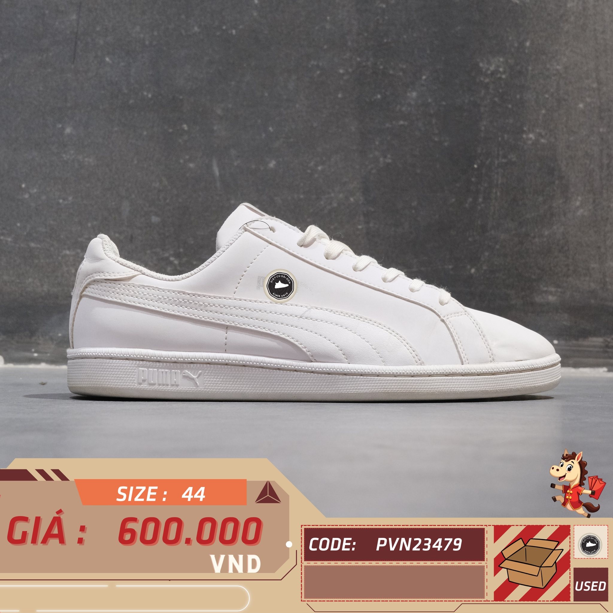 PUMA SMASH BUCK - 356753 24 - Size 44 - GIÀY 2HAND CHÍNH HÃNG PVN23479