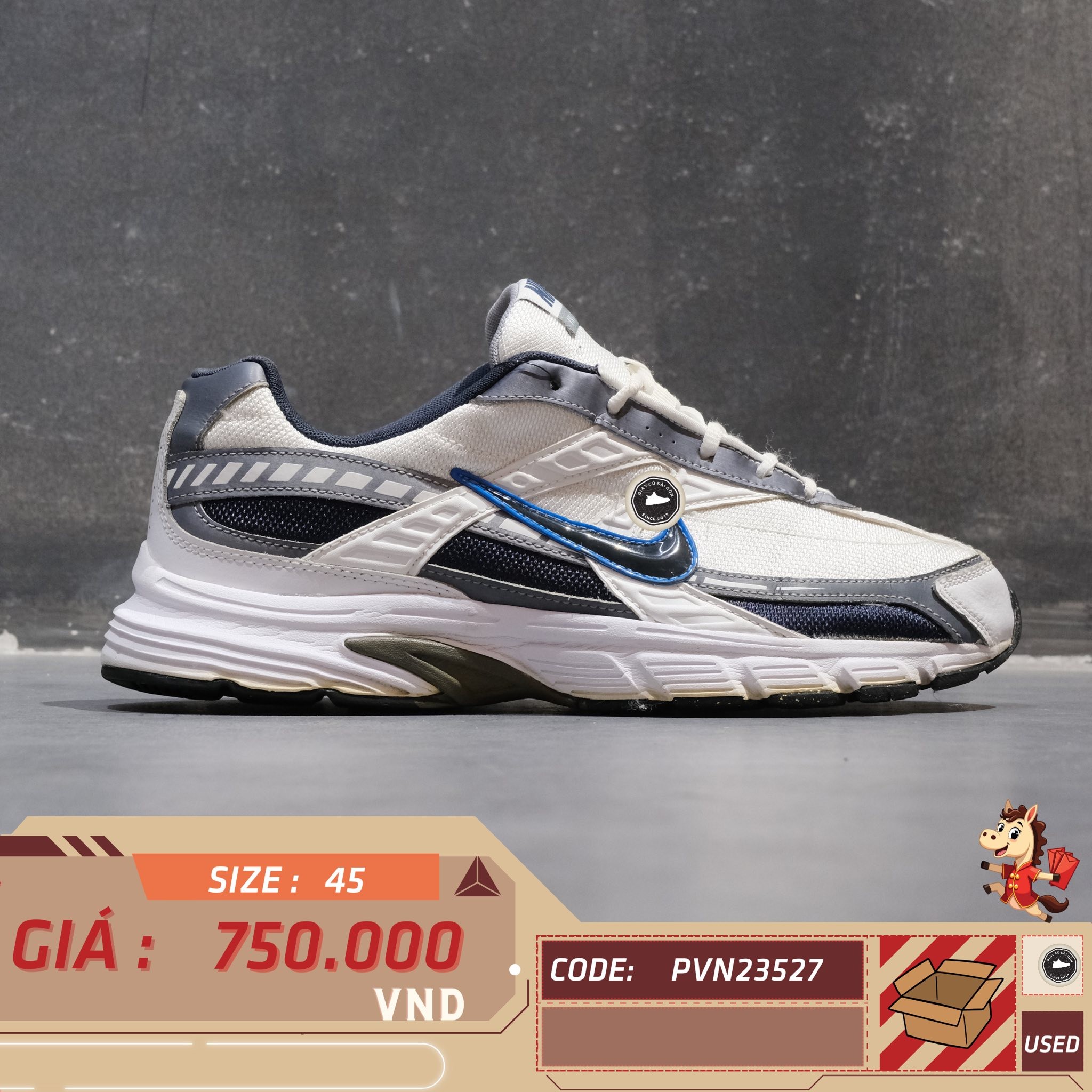 Nike Initiator 'Metallic Cool Grey' - 394055 101 - Size 45 - GIÀY 2HAND CHÍNH HÃNG PVN23527