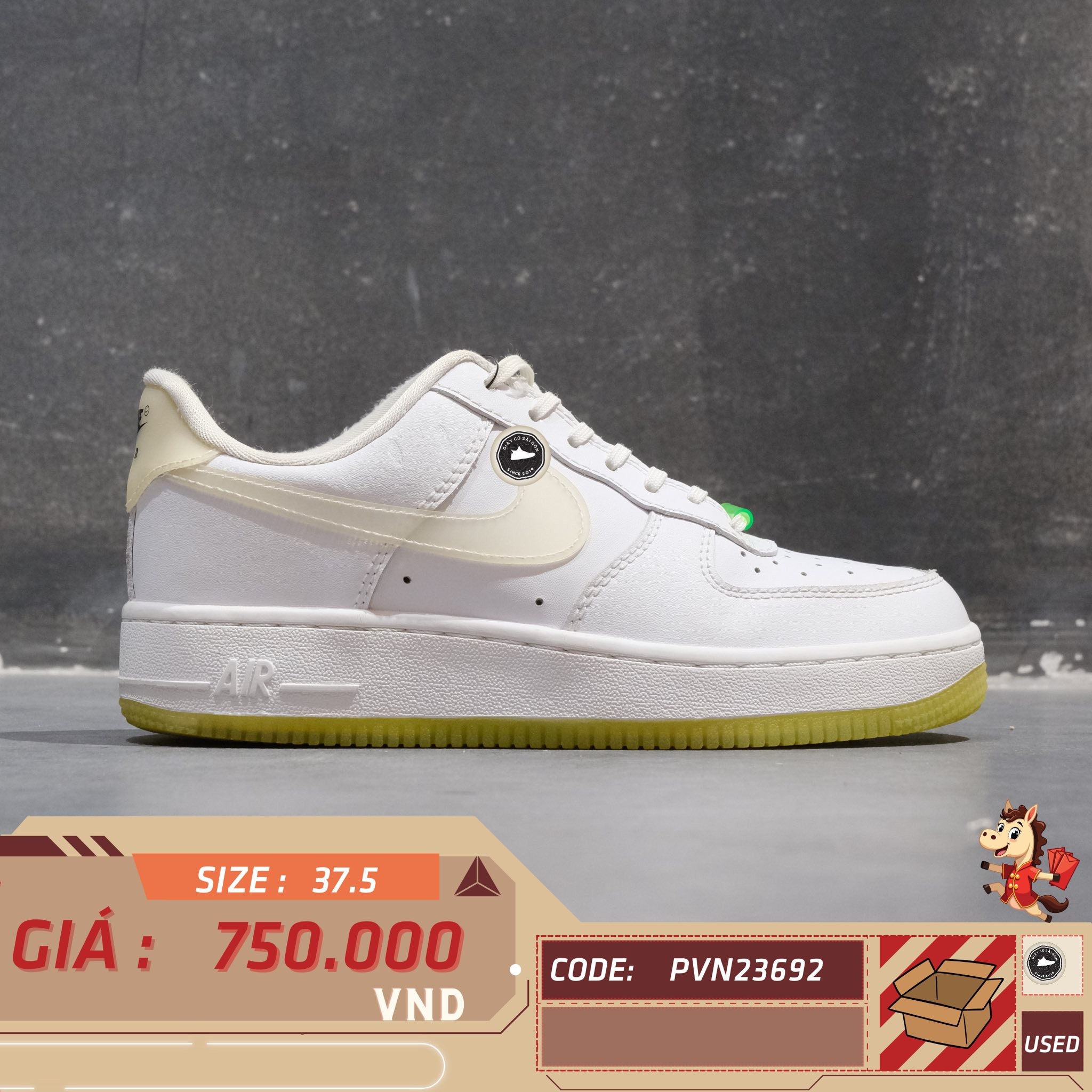 Nike Air Force 1 '07 LX 'Have A Nike Day' - CT3228-100 - Size 37.5 - GIÀY 2HAND CHÍNH HÃNG PVN23692