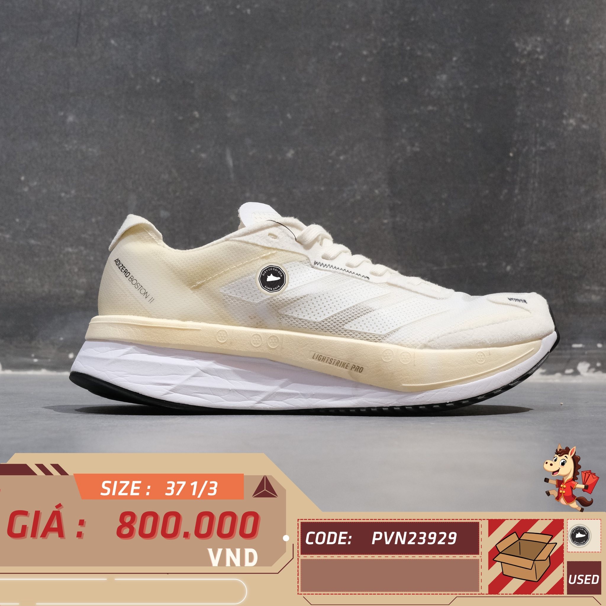 adidas Adizero Boston 11 - GY2585 - Size 37 1/3 - GIÀY 2HAND CHÍNH HÃNG PVN23929
