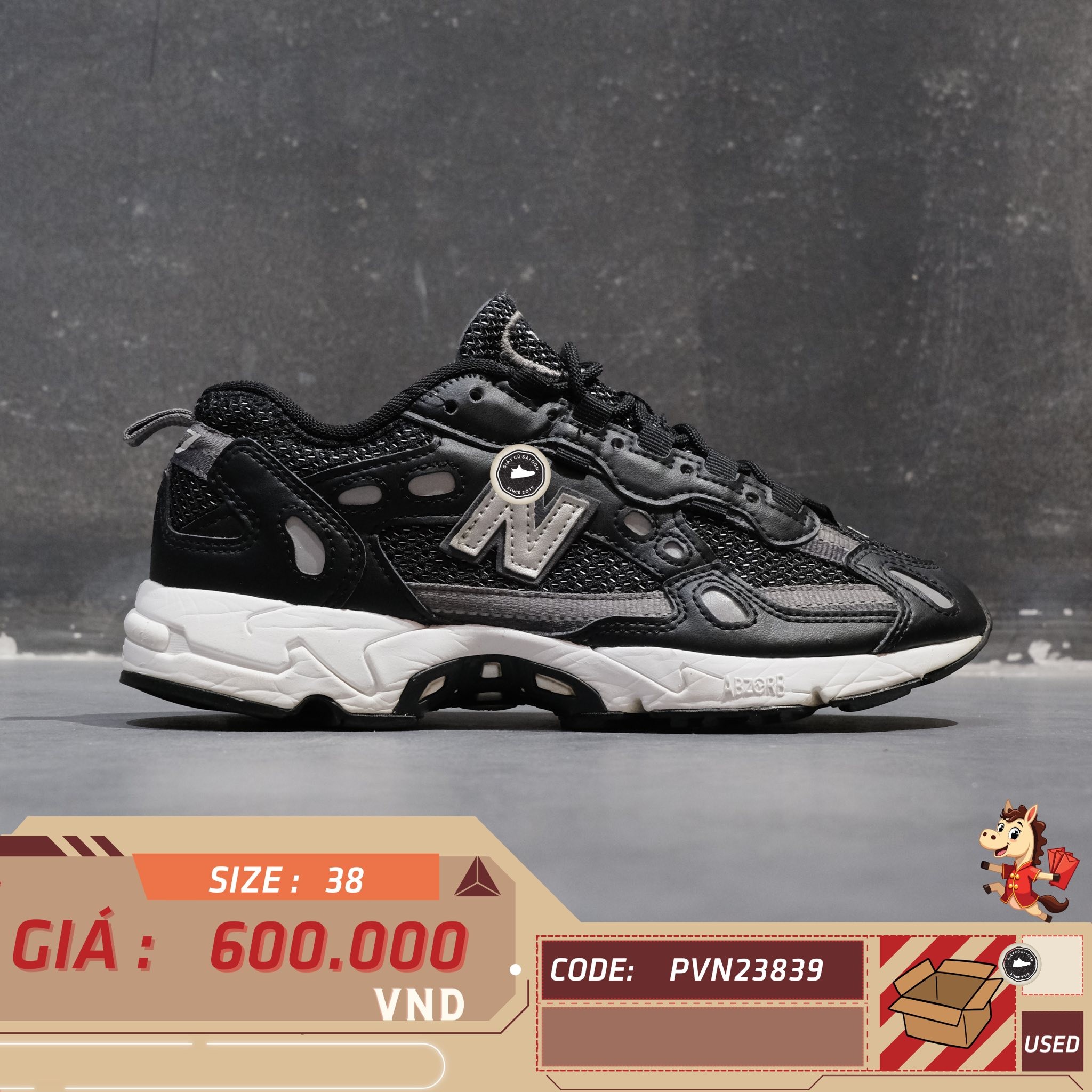 New Balance 827 Black Grey - ML827AAG - Size 38 - GIÀY 2HAND CHÍNH HÃNG PVN23839