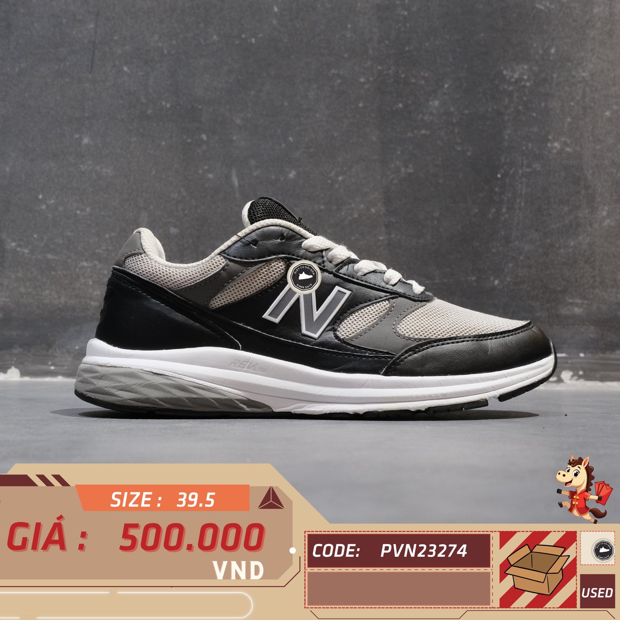 New Balance 707 'Black Grey' - 2E MW707BG - Size 39.5 - GIÀY 2HAND CHÍNH HÃNG 23274