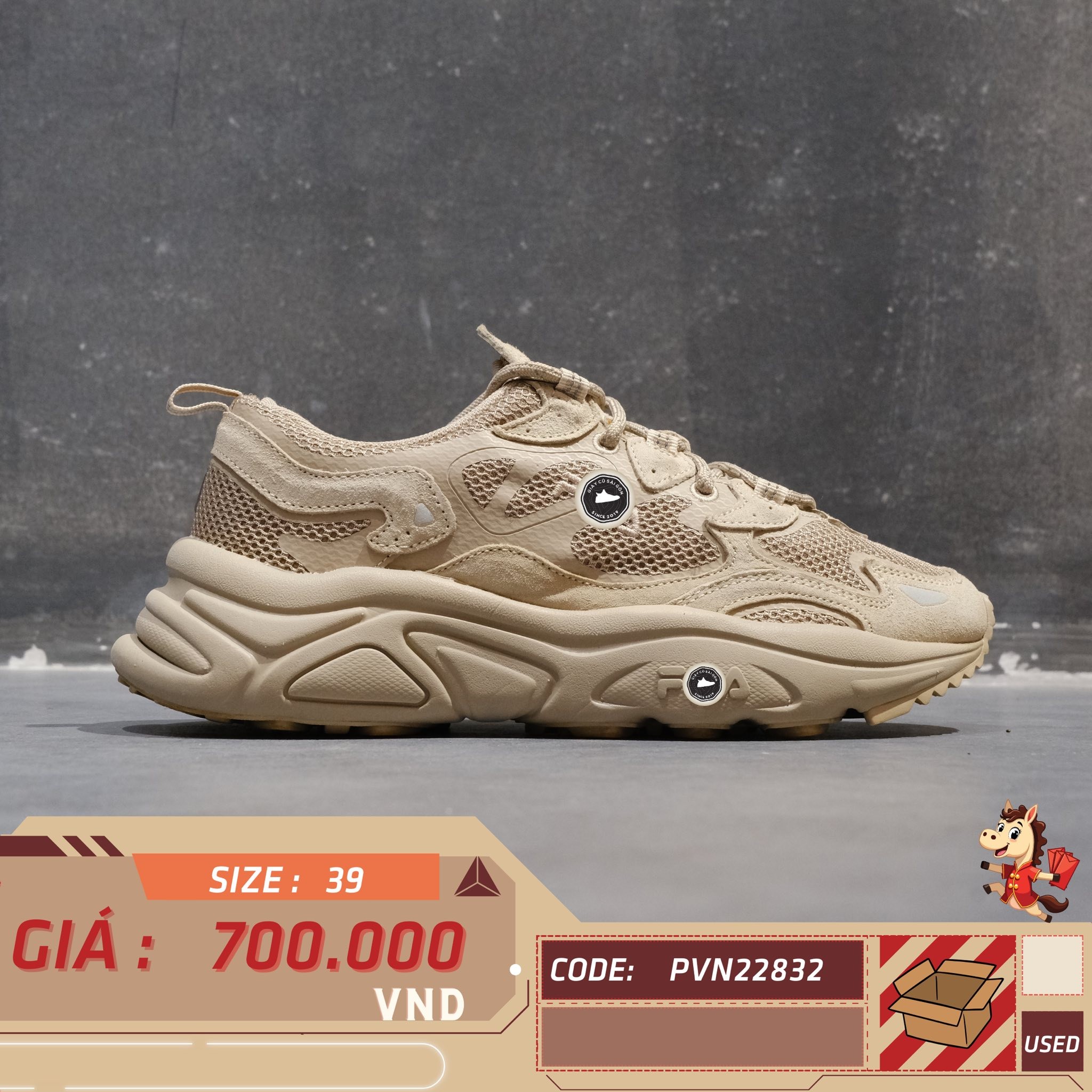 FILA Tena City - 1RM01559D 925 - Size 39 - GIÀY 2HAND CHÍNH HÃNG 22832