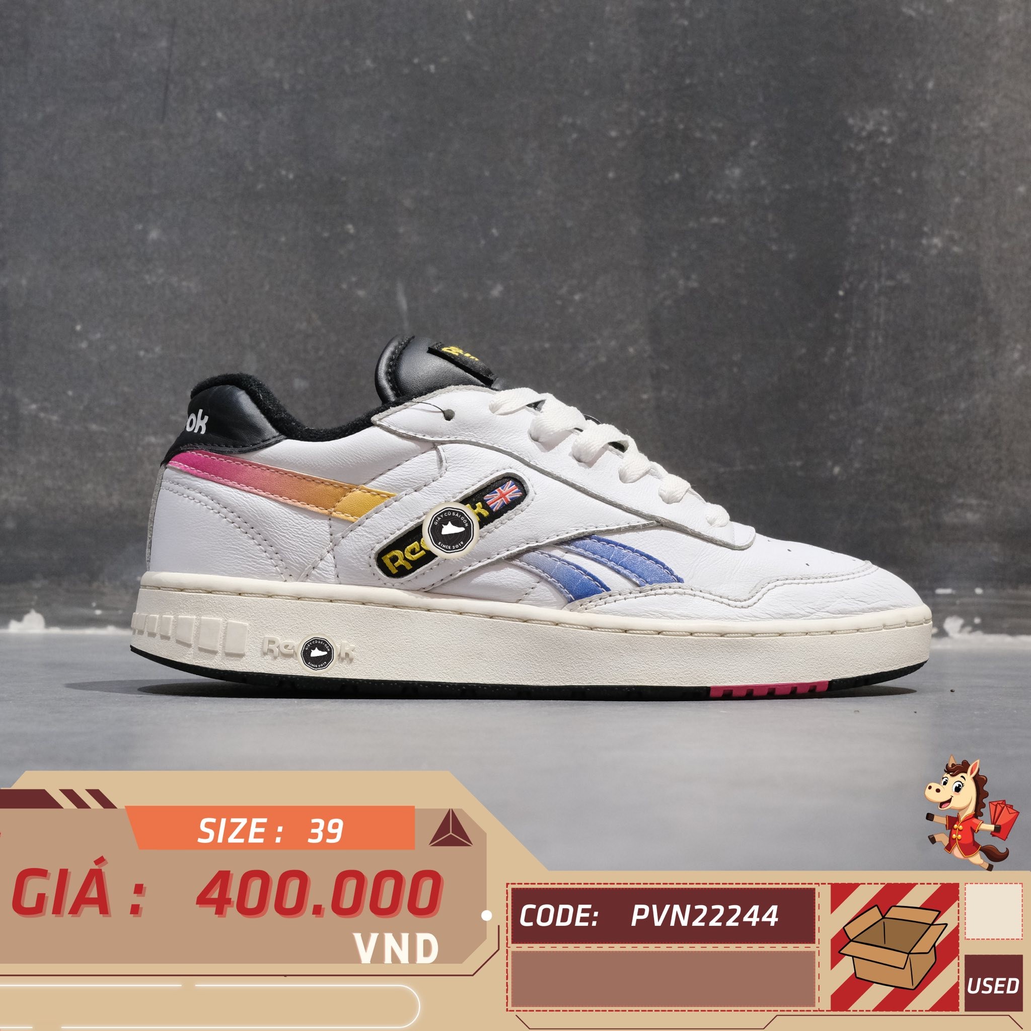 Reebok BB 4000 II White GV8586 - Size 39 - GIÀY 2HAND CHÍNH HÃNG 22244