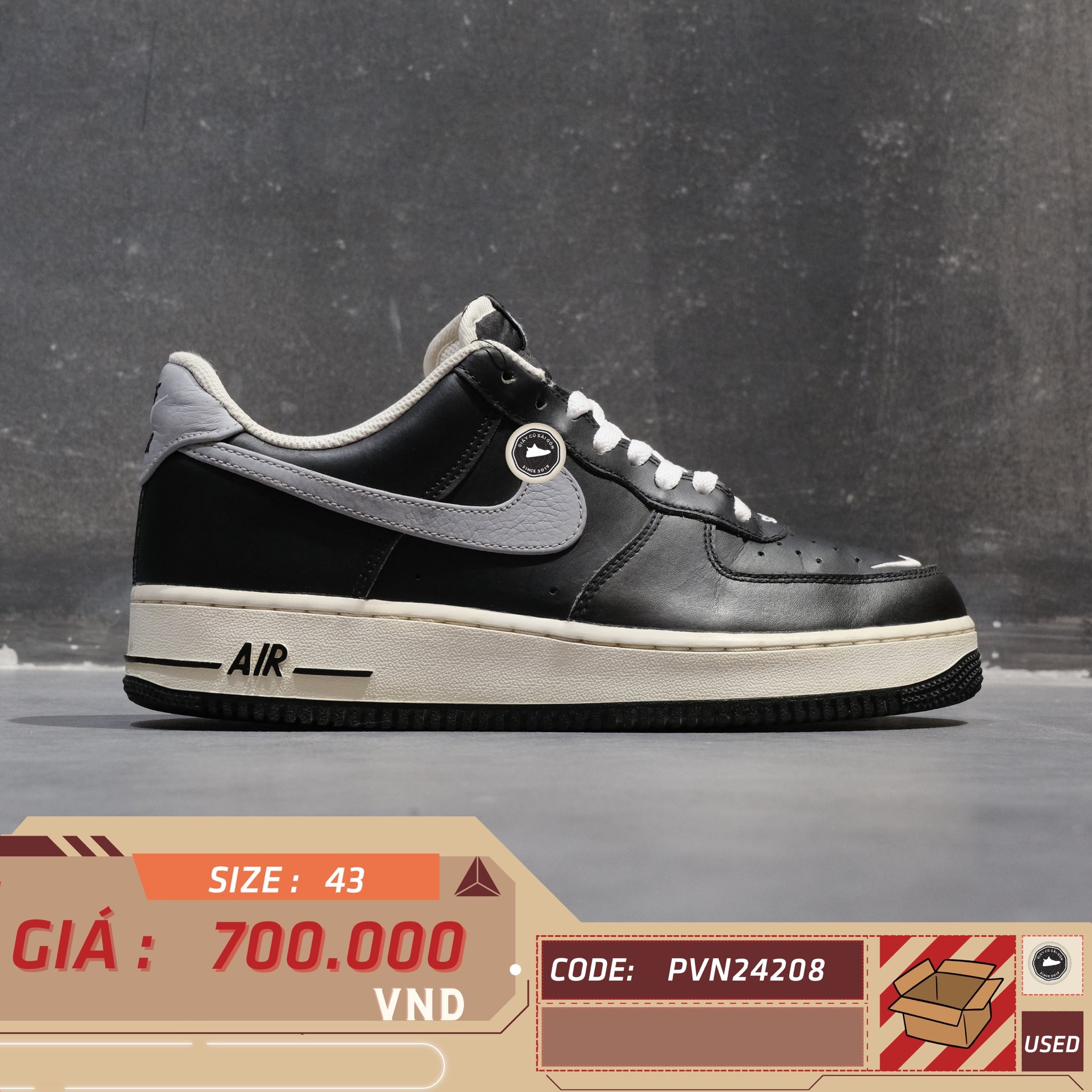 Nike Air Force 1 '07 LV8 'Swoosh' - CJ8731 001 - Size 43 - GIÀY 2HAND CHÍNH HÃNG PVN24208