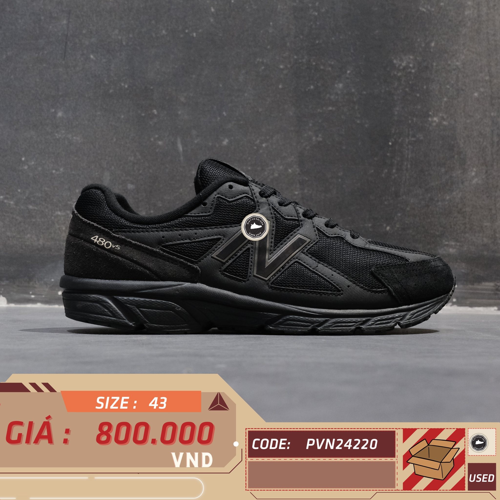 New Balance 480 v5 - W480SK5 - Size 43 - GIÀY 2HAND CHÍNH HÃNG PVN24220