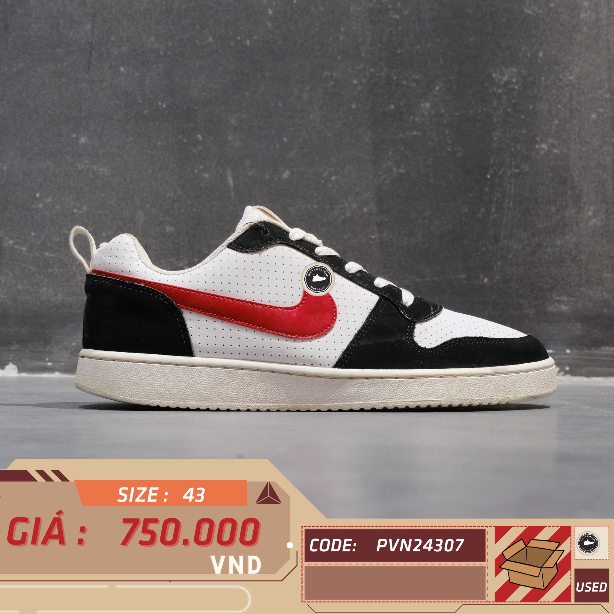 Nike Court Borough Low - 838937 102 - Size 43 - GIÀY 2HAND CHÍNH HÃNG PVN24307