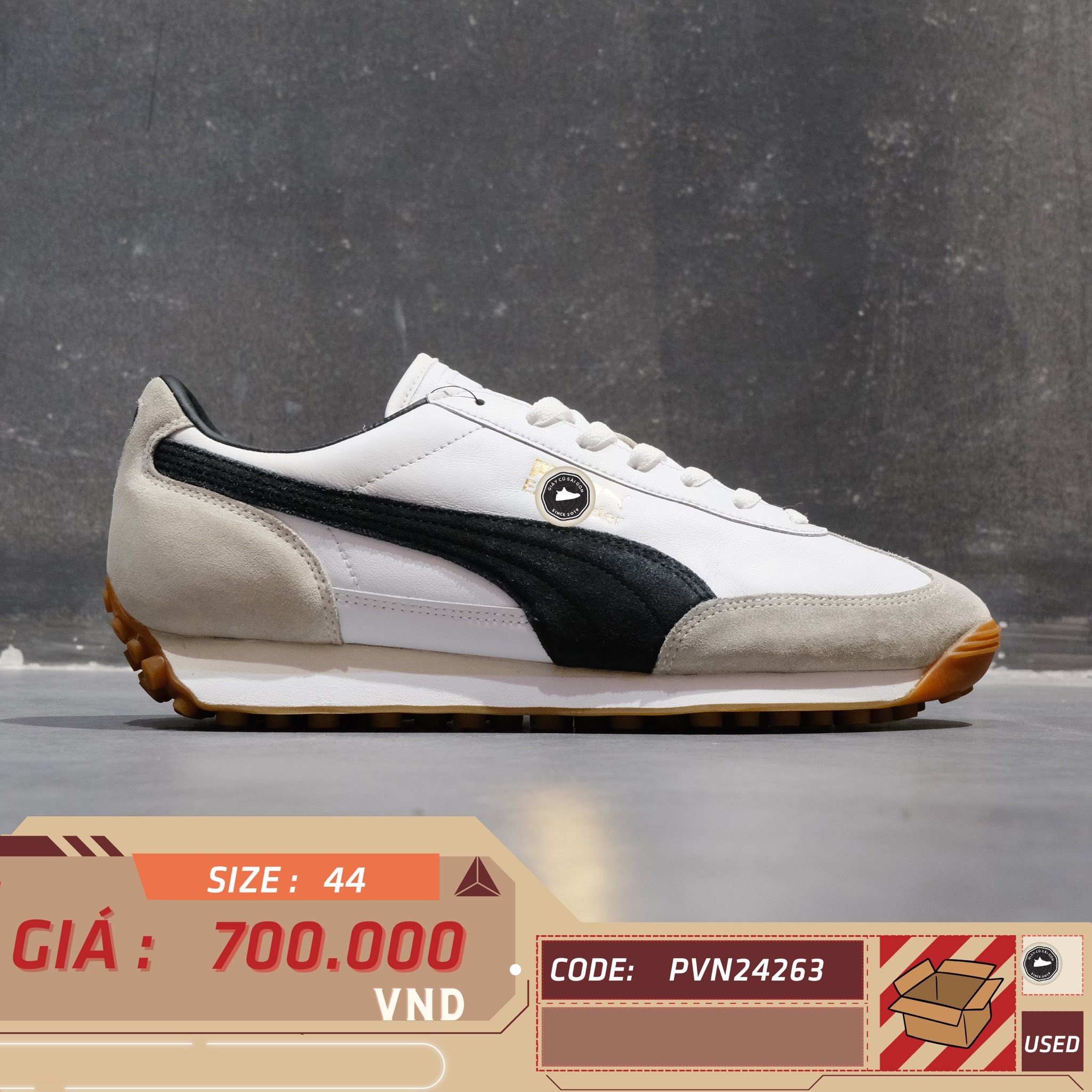 Puma Easy Rider Mix White Black - 399025 01 - Size 44 - GIÀY 2HAND CHÍNH HÃNG PVN24263