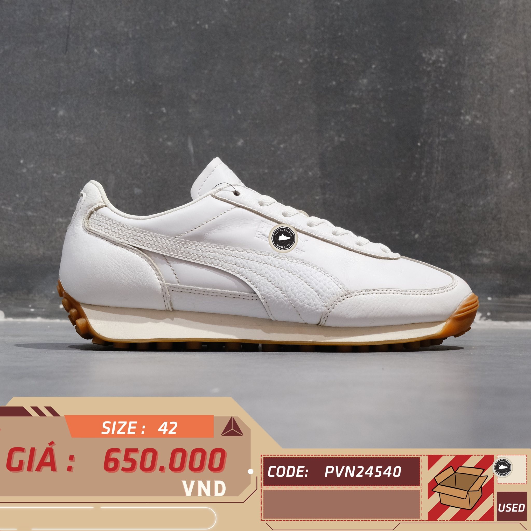 Puma Easy Rider Leather - 399029 02 - Size 42 - GIÀY 2HAND CHÍNH HÃNG PVN24540