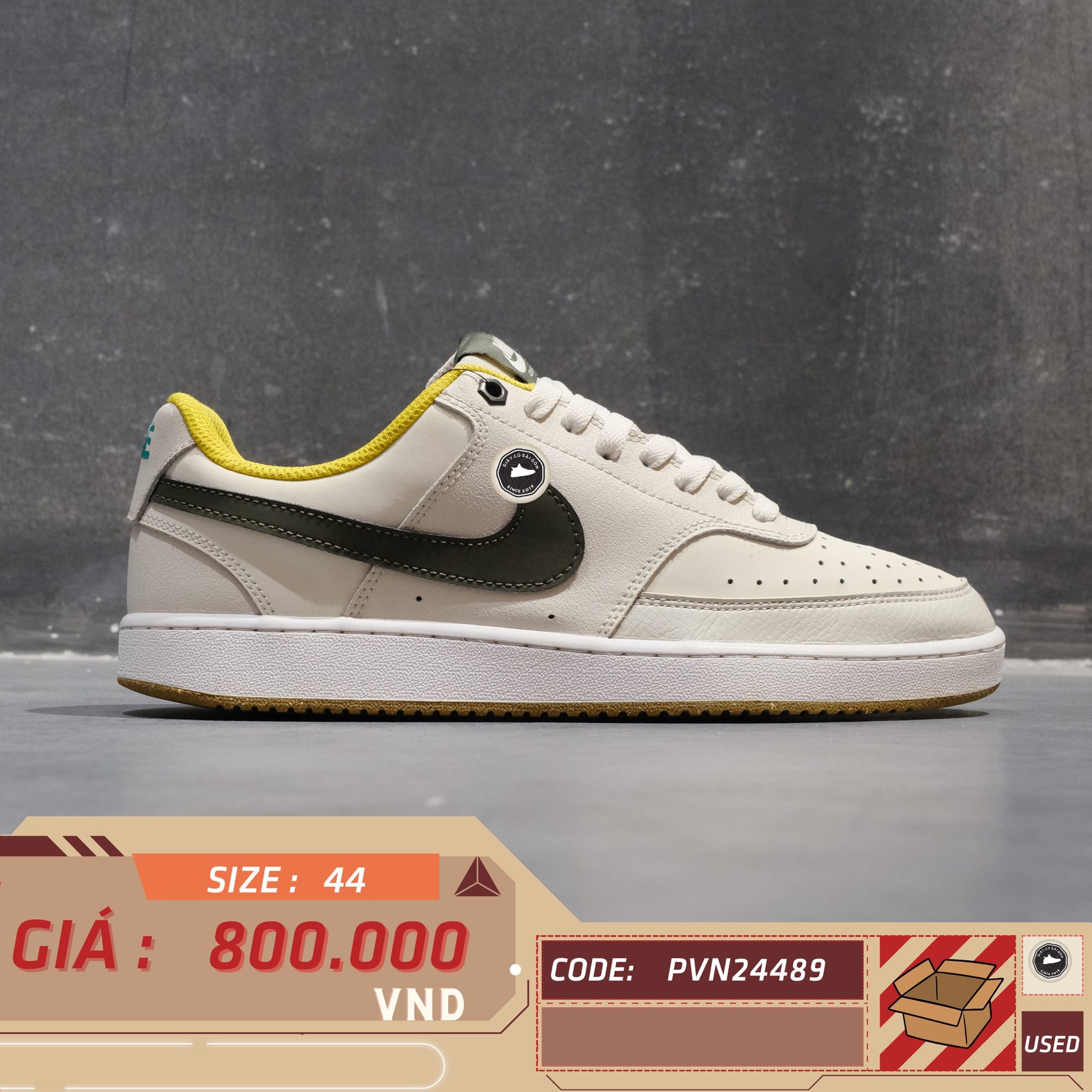 Nike Court Vision Low - FV3630 131 - Size 44 - GIÀY 2HAND CHÍNH HÃNG PVN24489