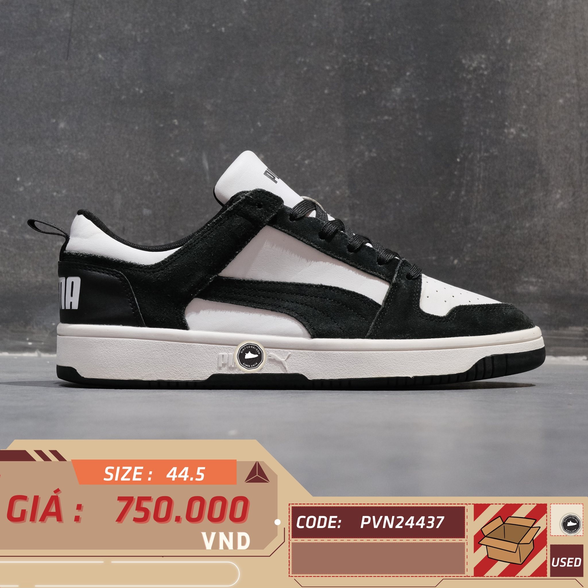 Puma Rebound Layup Lo SD - 370539 01 - Size 44.5 - GIÀY 2HAND CHÍNH HÃNG PVN24437