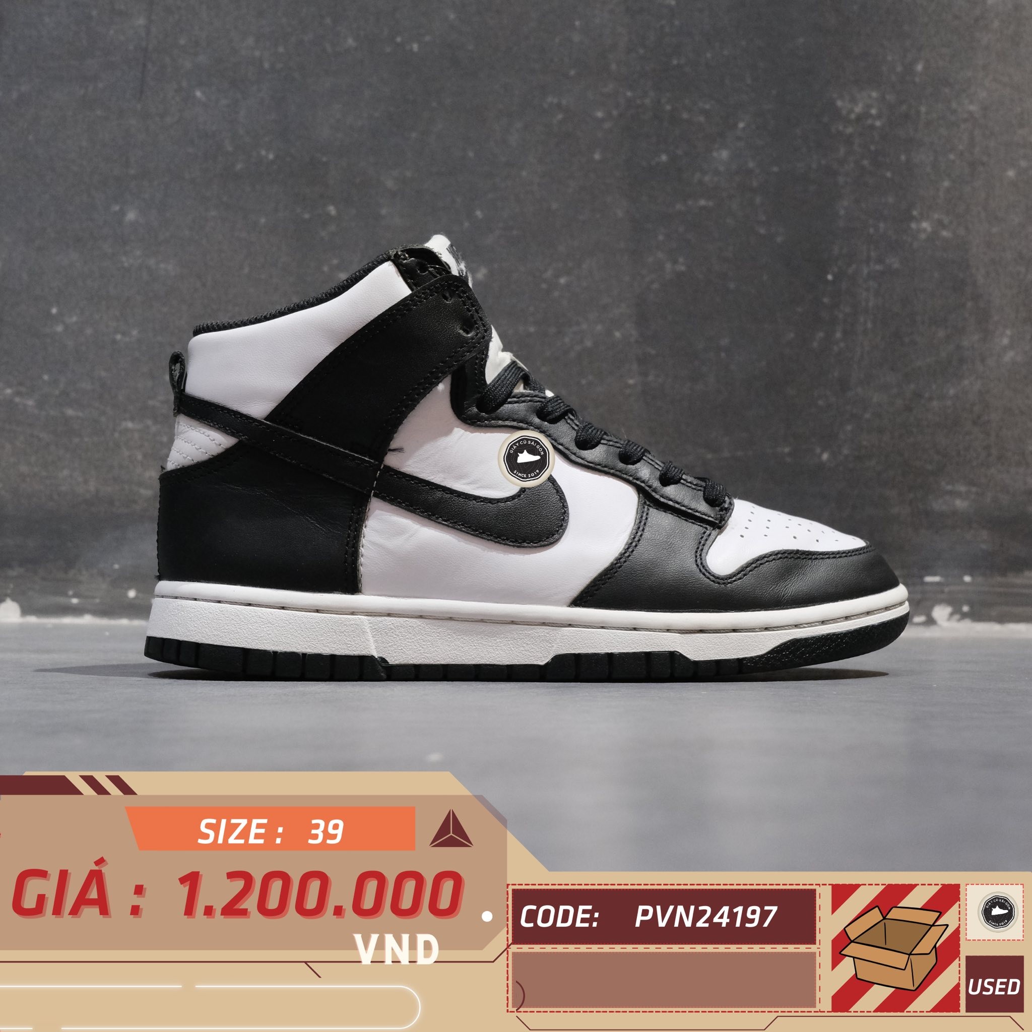 Nike Dunk High Panda - DD1399 105 - Size 39 - GIÀY 2HAND CHÍNH HÃNG PVN24197